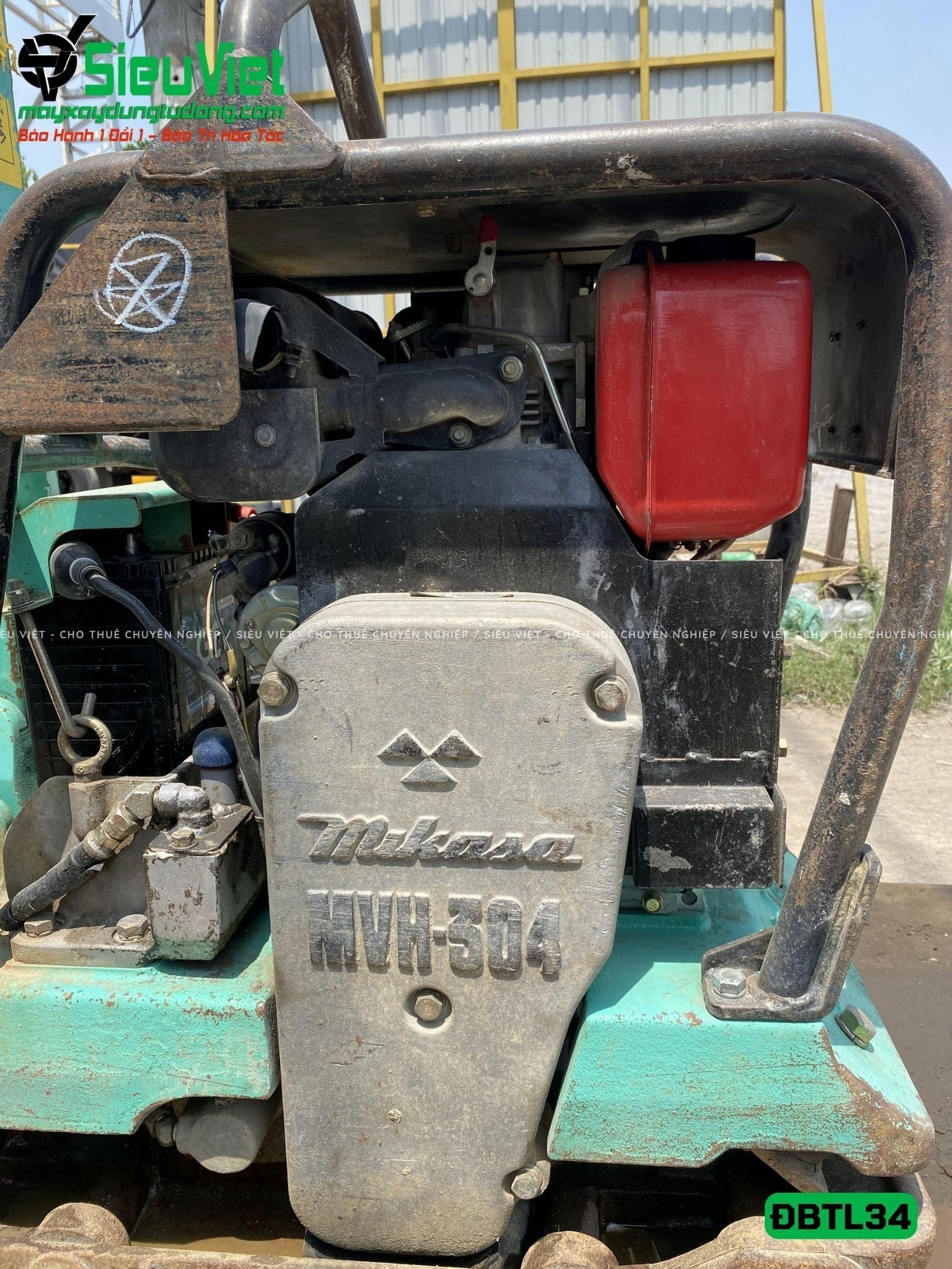 Cũ, Loại 2 - Máy đầm bàn thuỷ lực DBTL34 300-400Kg - Dầu Diesel