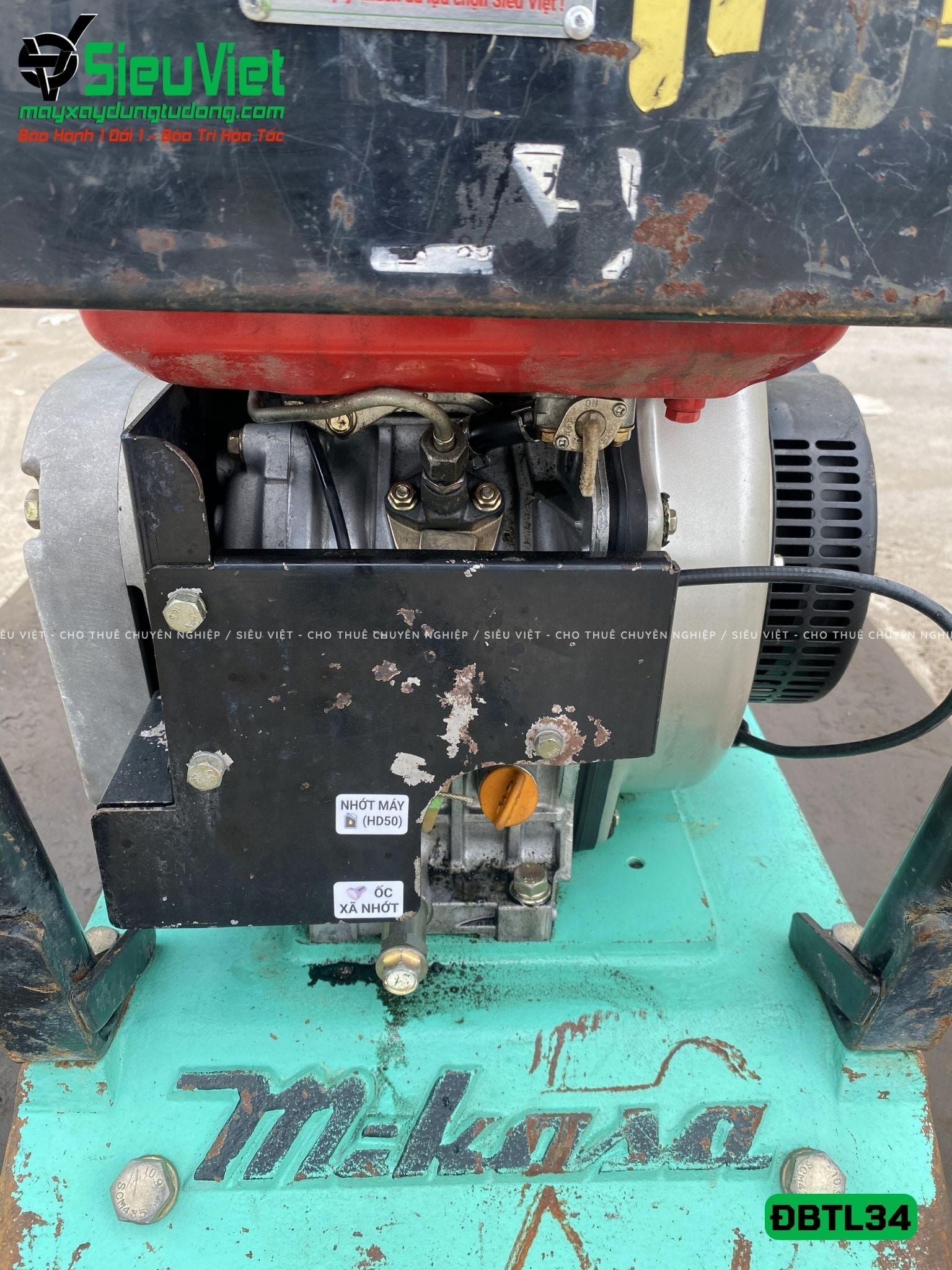 Cũ, Loại 2 - Máy đầm bàn thuỷ lực DBTL34 300-400Kg - Dầu Diesel
