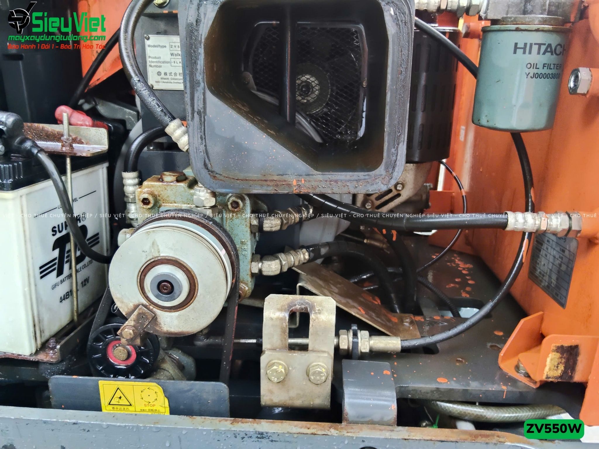 Xe lu rung dắt tay 620Kg Hitachi ZV550W Nhật Bản (11220)