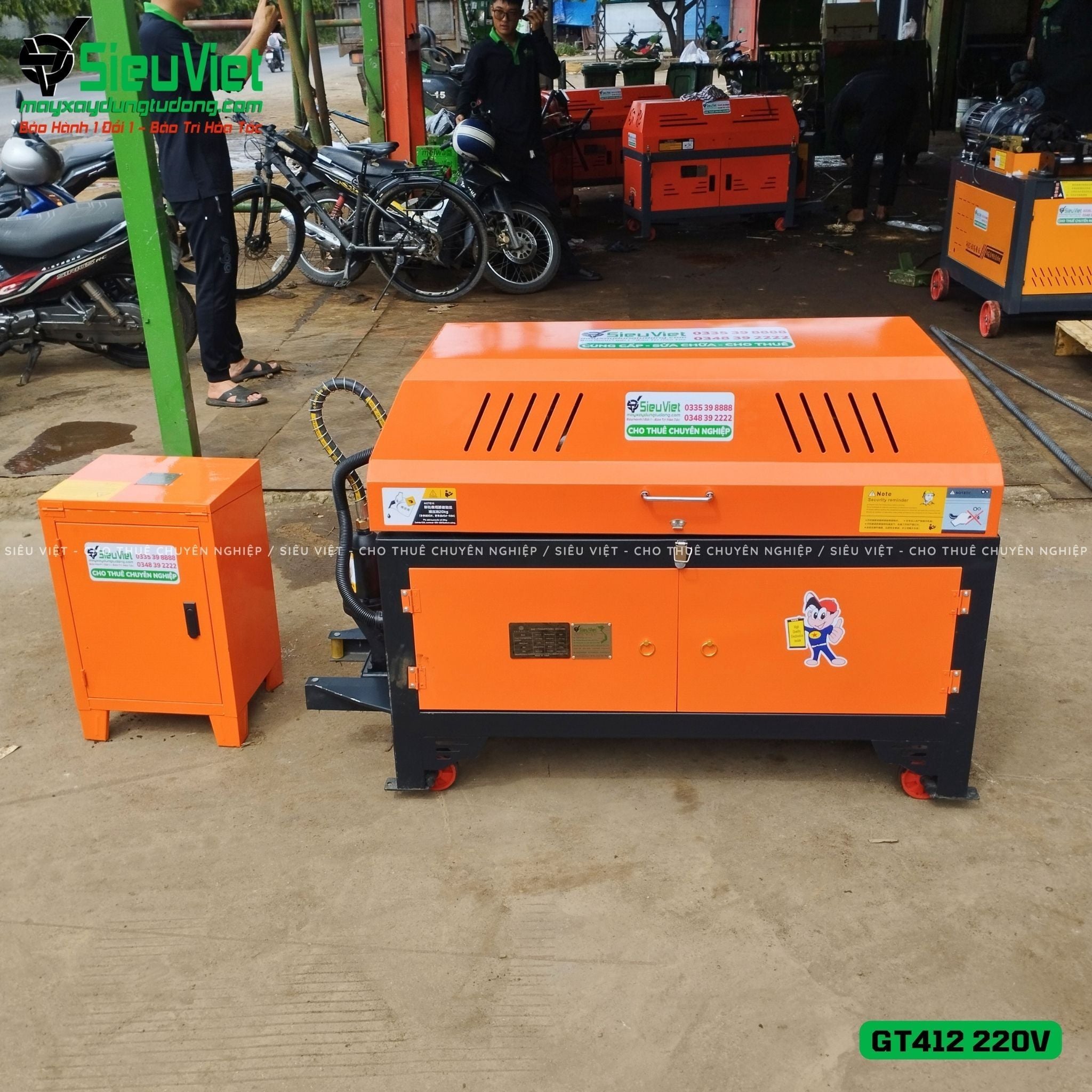 Thuê Ngày Máy duỗi cắt sắt tự động phi 5 > 10mm GT412 (Điện 220V)