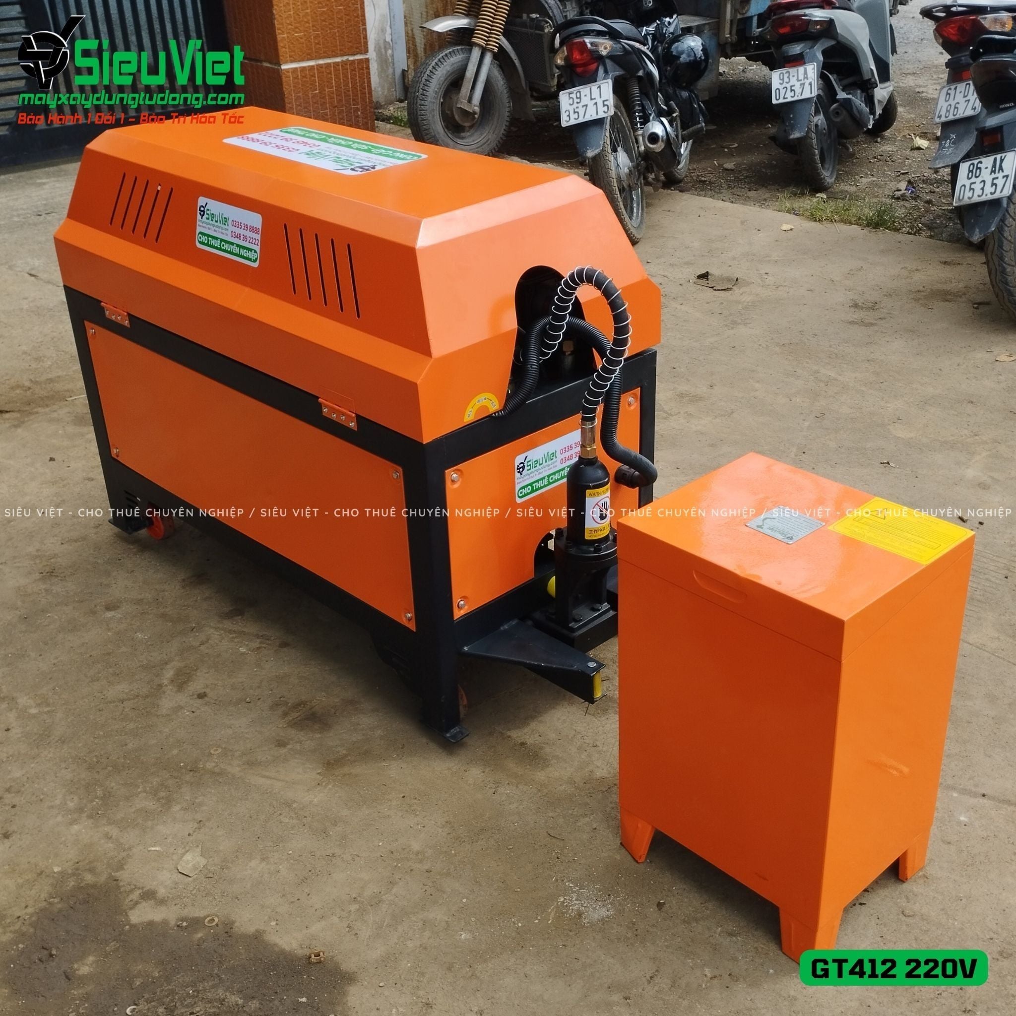 Thuê Tháng Máy duỗi cắt sắt tự động phi 5-10mm GT412 (Điện 220V, Dân dụng)