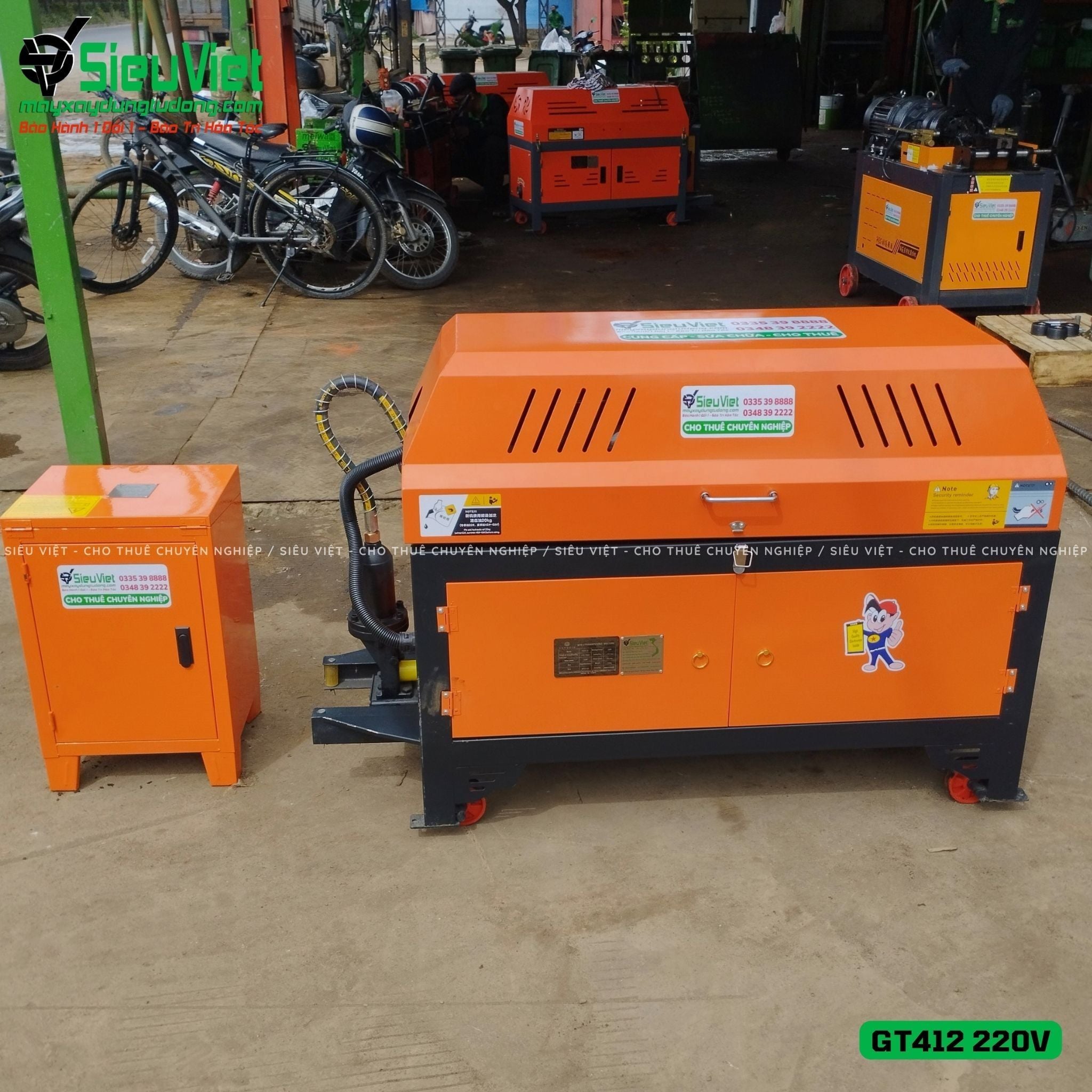 Thuê Tháng Máy duỗi cắt sắt tự động phi 5-10mm GT412 (Điện 220V, Dân dụng)