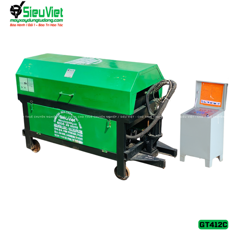 (Cũ) Máy duỗi cắt sắt tự động phi 5>10mm GT412 - Điện 380v, 3 pha