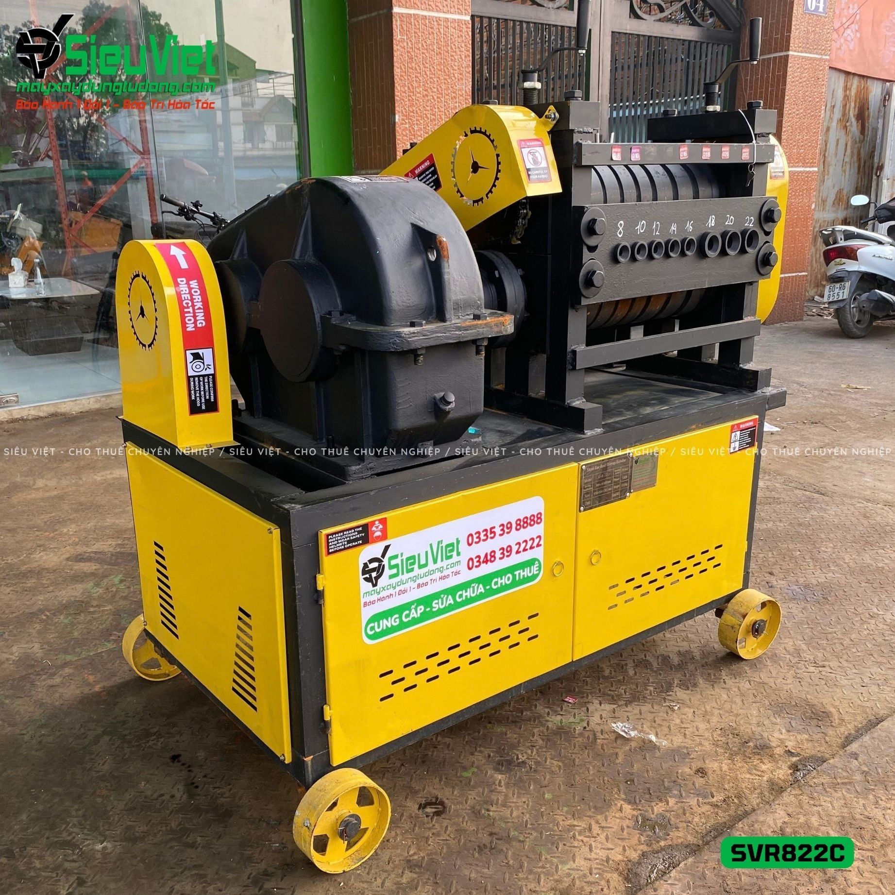 Máy duỗi sắt phế liệu phi 8-22 SVR822C (Điện 380v, 3 Pha)