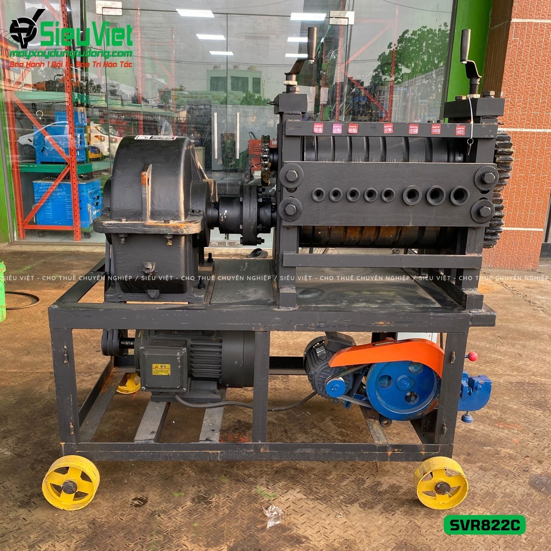Máy duỗi sắt phế liệu phi 8-22 SVR822C (Điện 380v, 3 Pha)