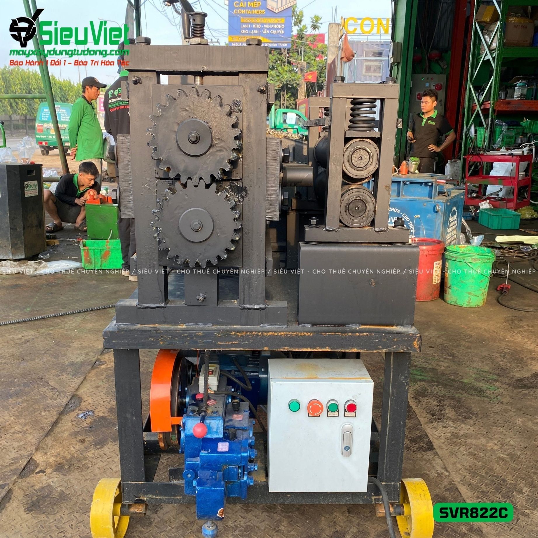 Máy duỗi sắt phế liệu phi 8-22 SVR822C (Điện 380v, 3 Pha)