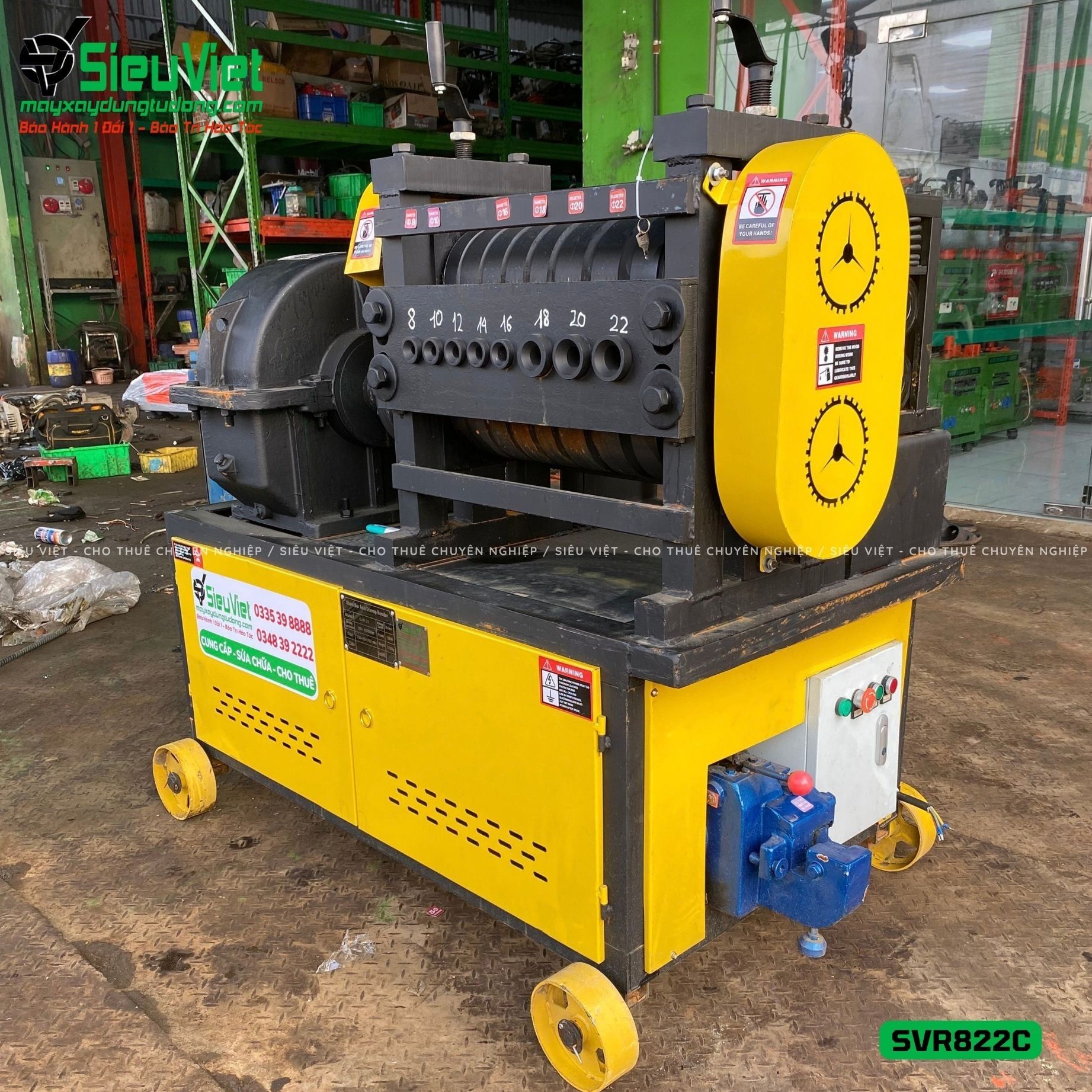 Máy duỗi sắt phế liệu phi 8-22 SVR822C (Điện 380v, 3 Pha)