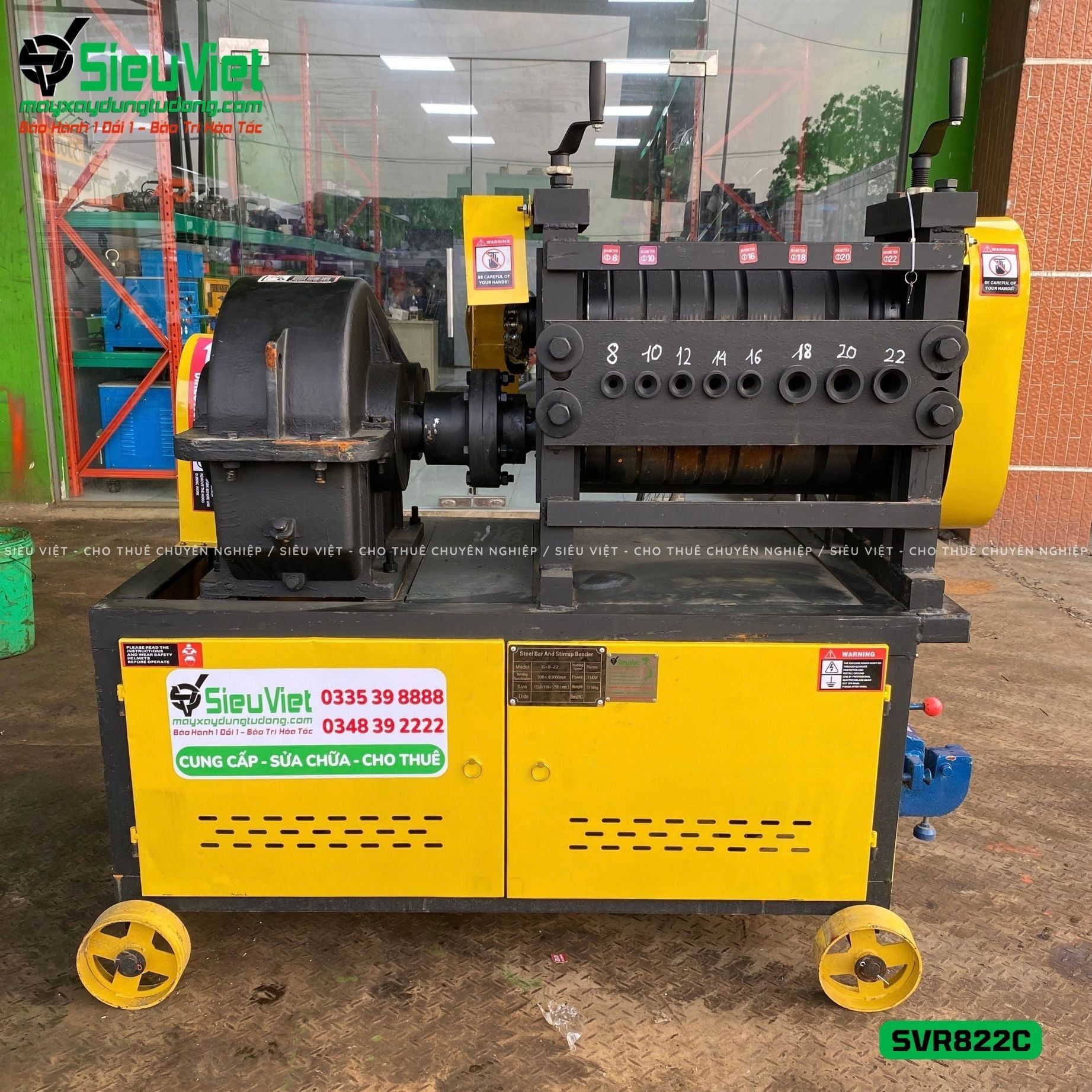 Máy duỗi sắt phế liệu phi 8-22 SVR822C (Điện 380v, 3 Pha)