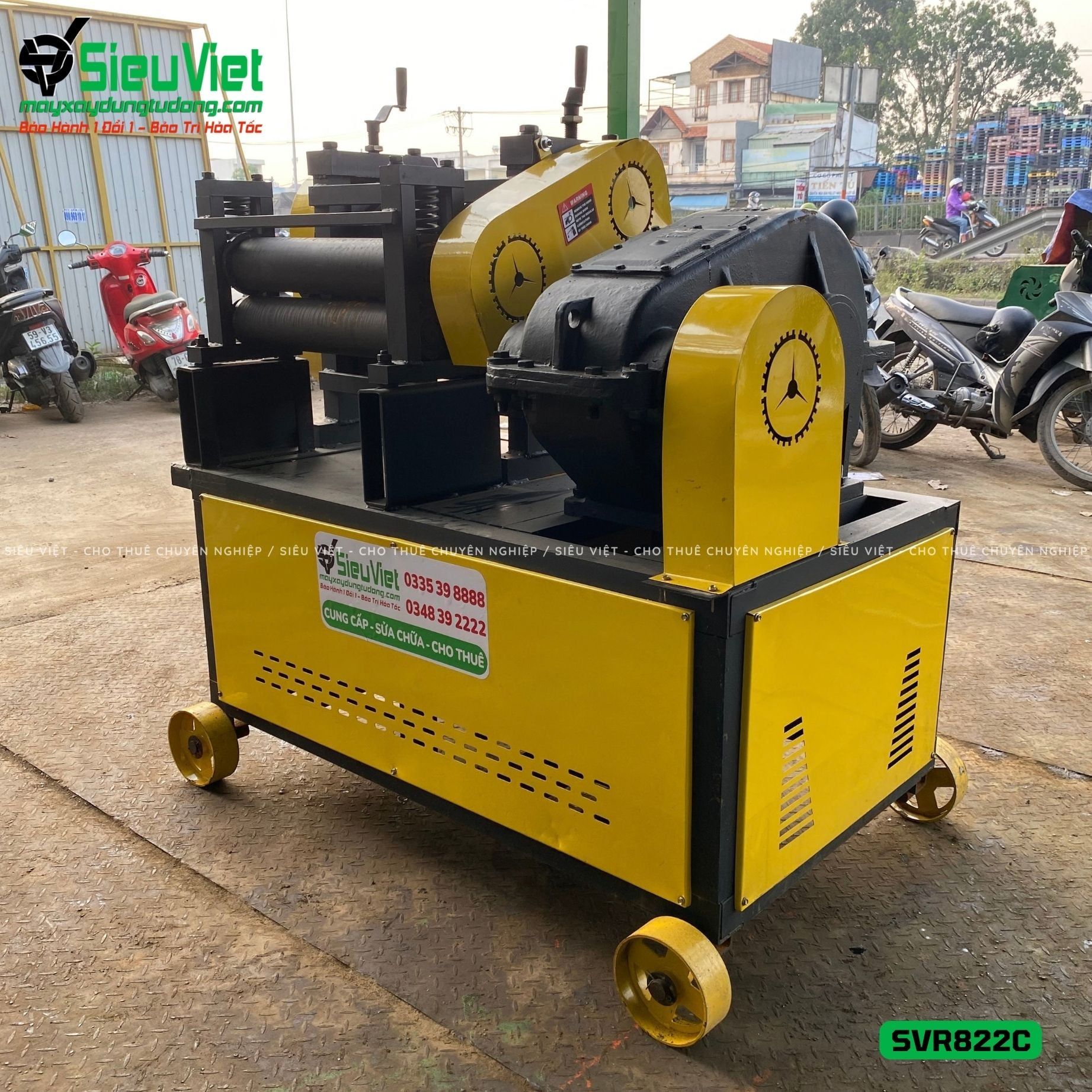 Máy duỗi sắt phế liệu phi 8-22 SVR822C (Điện 380v, 3 Pha)