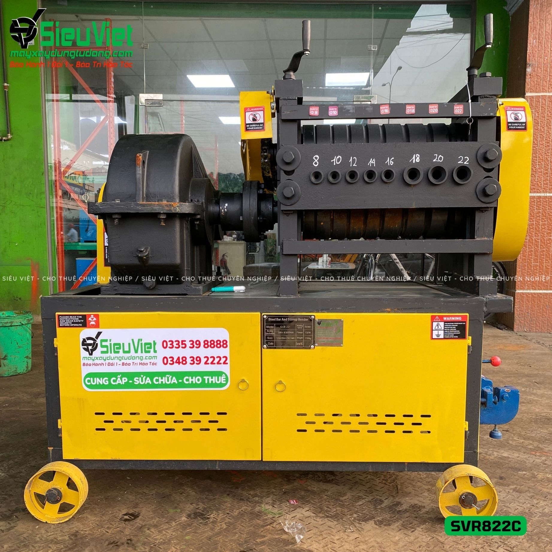 Máy duỗi sắt phế liệu phi 8-22 SVR822C (Điện 380v, 3 Pha)