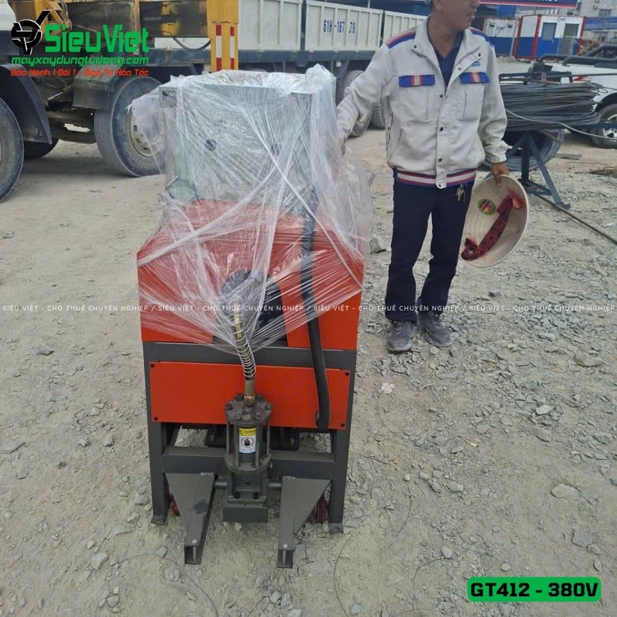 Thuê Ngày Máy duỗi cắt sắt tự động phi 5-10 GT412 - Điện 380V, 3 pha