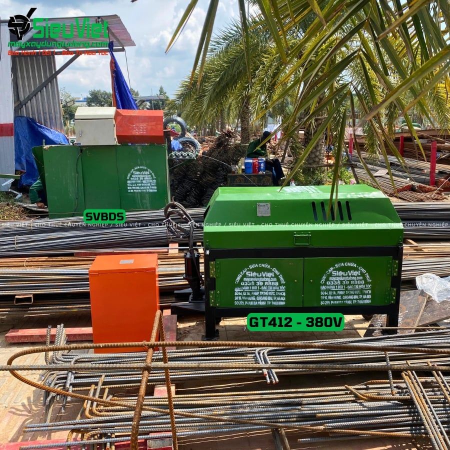Thuê Ngày Máy duỗi cắt sắt tự động phi 5-10 GT412 - Điện 380V, 3 pha