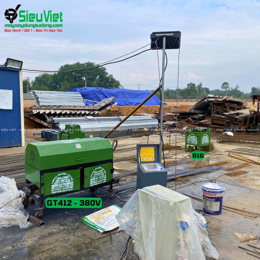 Thuê Ngày Máy duỗi cắt sắt tự động phi 5-10 GT412 - Điện 380V, 3 pha