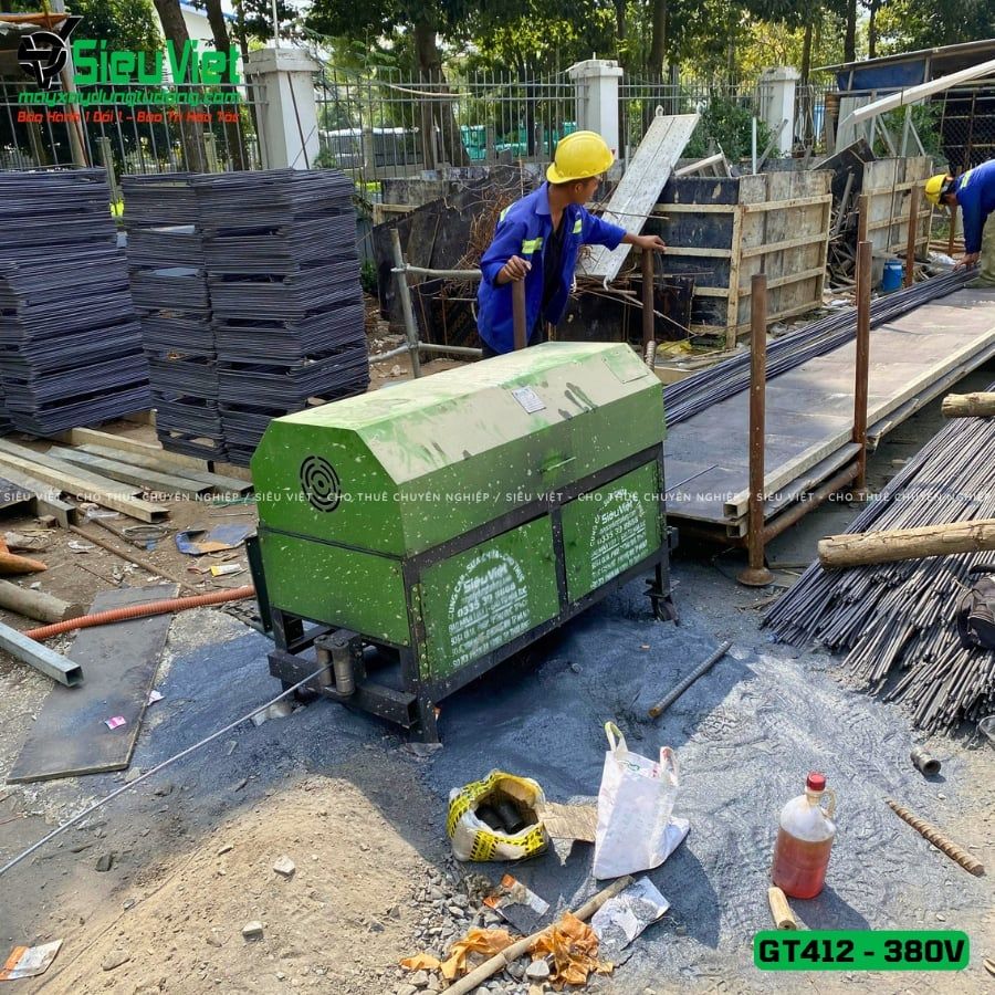 Thuê Ngày Máy duỗi cắt sắt tự động phi 5-10 GT412 - Điện 380V, 3 pha