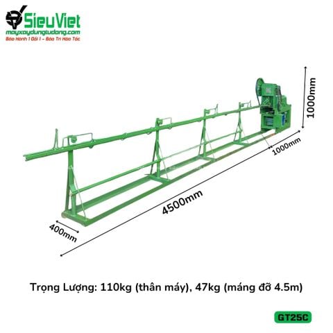 Máy duỗi cắt sắt tự động GT25C, máng dài 4.5m (Điện 220V, Dân dụng)