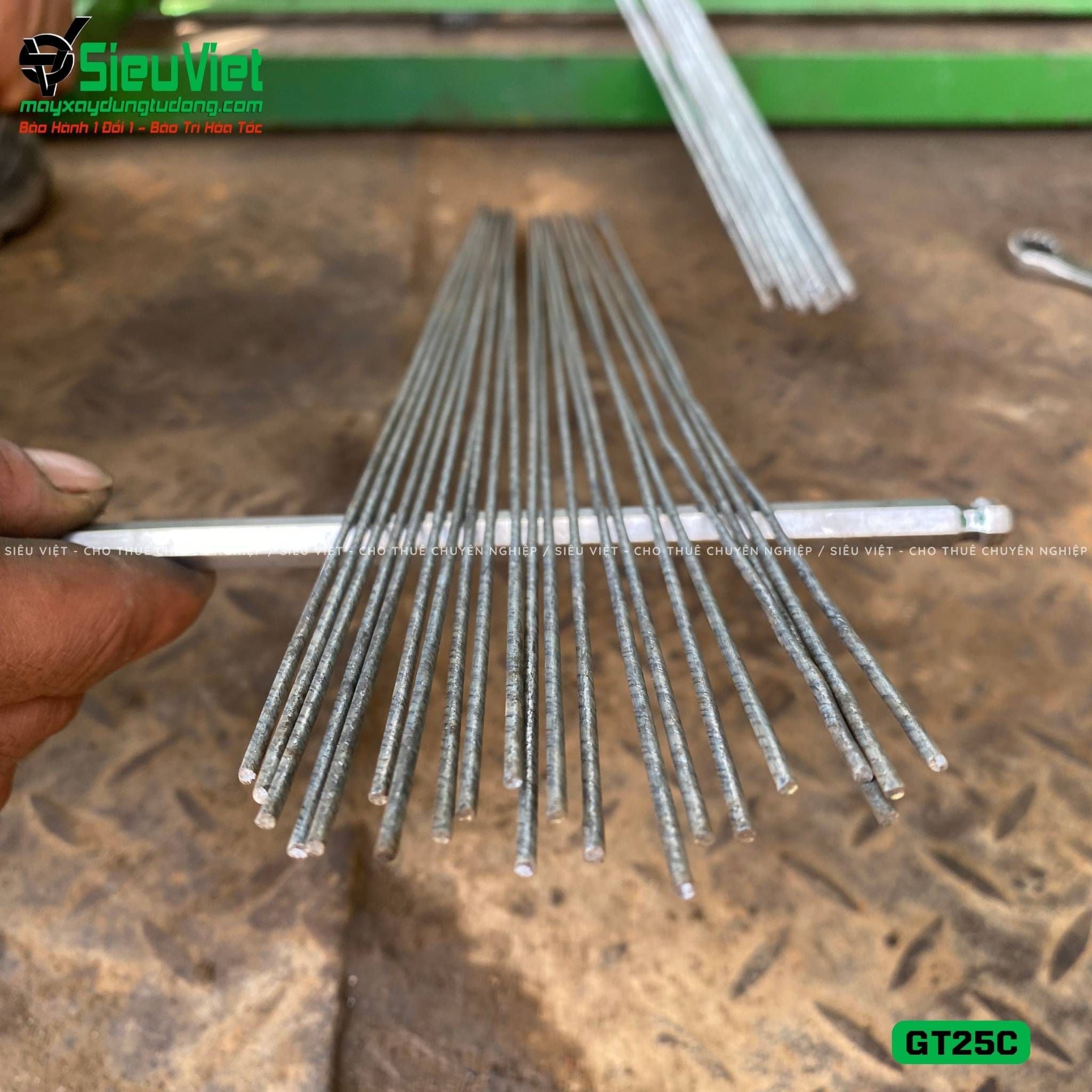 Máy duỗi cắt sắt tự động GT25C, máng dài 4.5m (Điện 220V, Dân dụng)