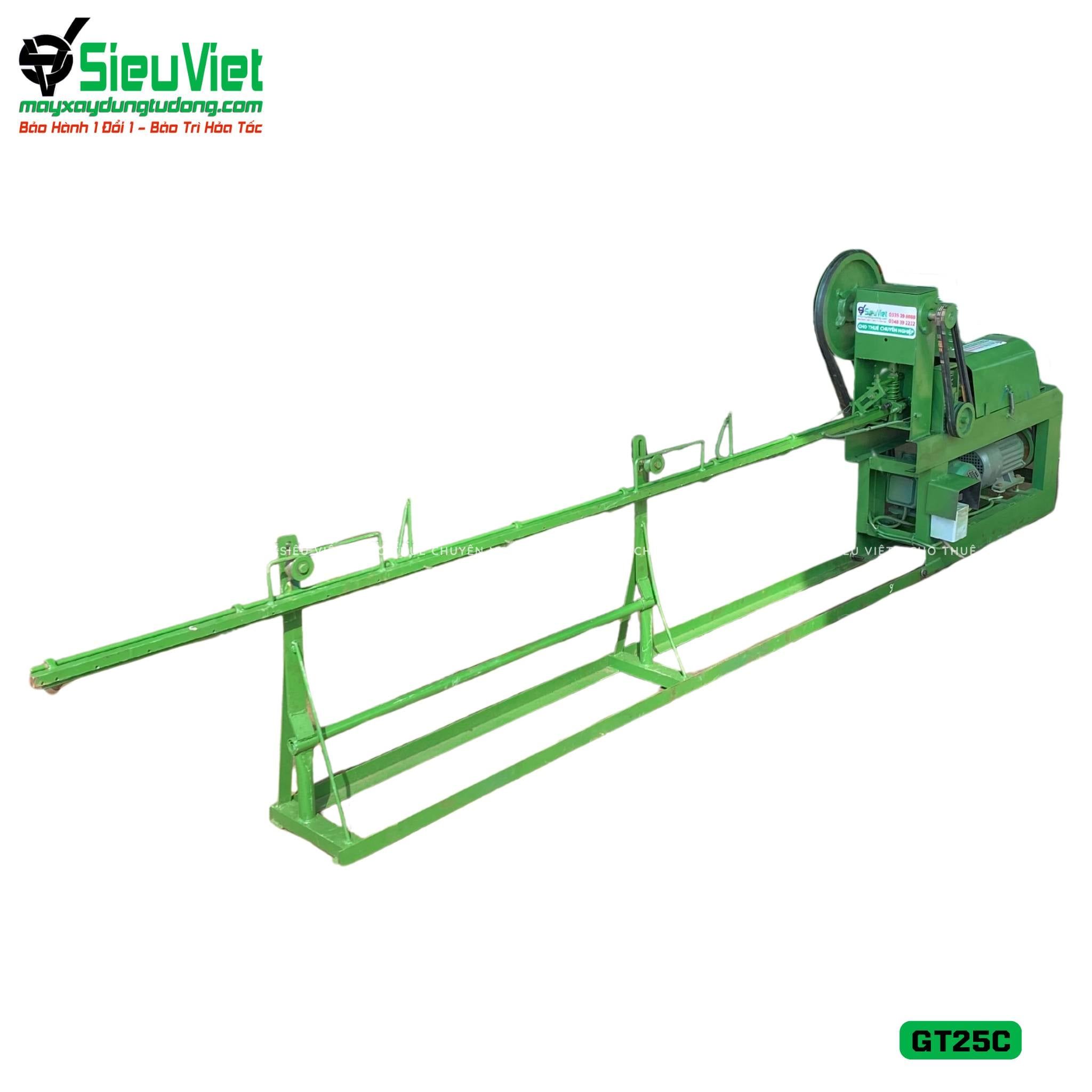 Máy duỗi cắt sắt tự động GT25C, máng dài 2.6m (Điện 220V, Dân dụng)