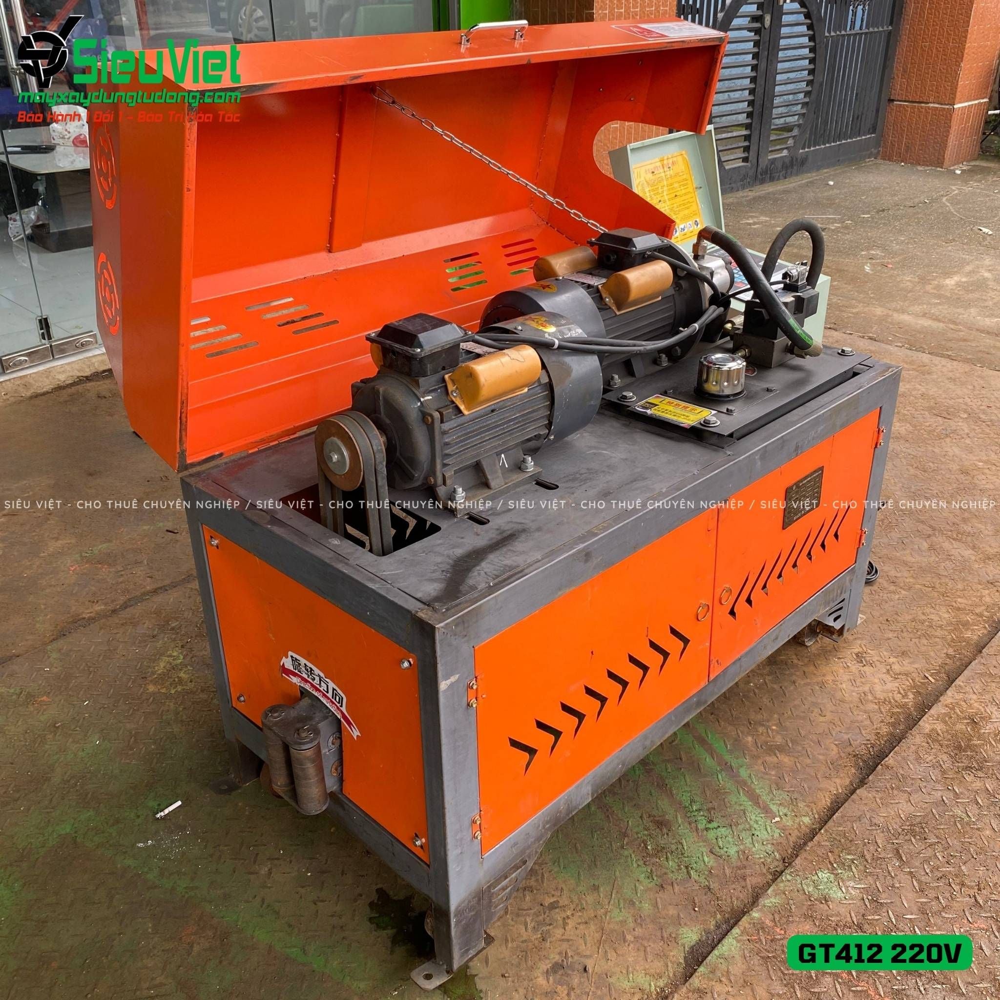 (Cũ) Máy duỗi cắt sắt tự động phi 5 > 10mm GT412 - Điện 220v, dân dụng