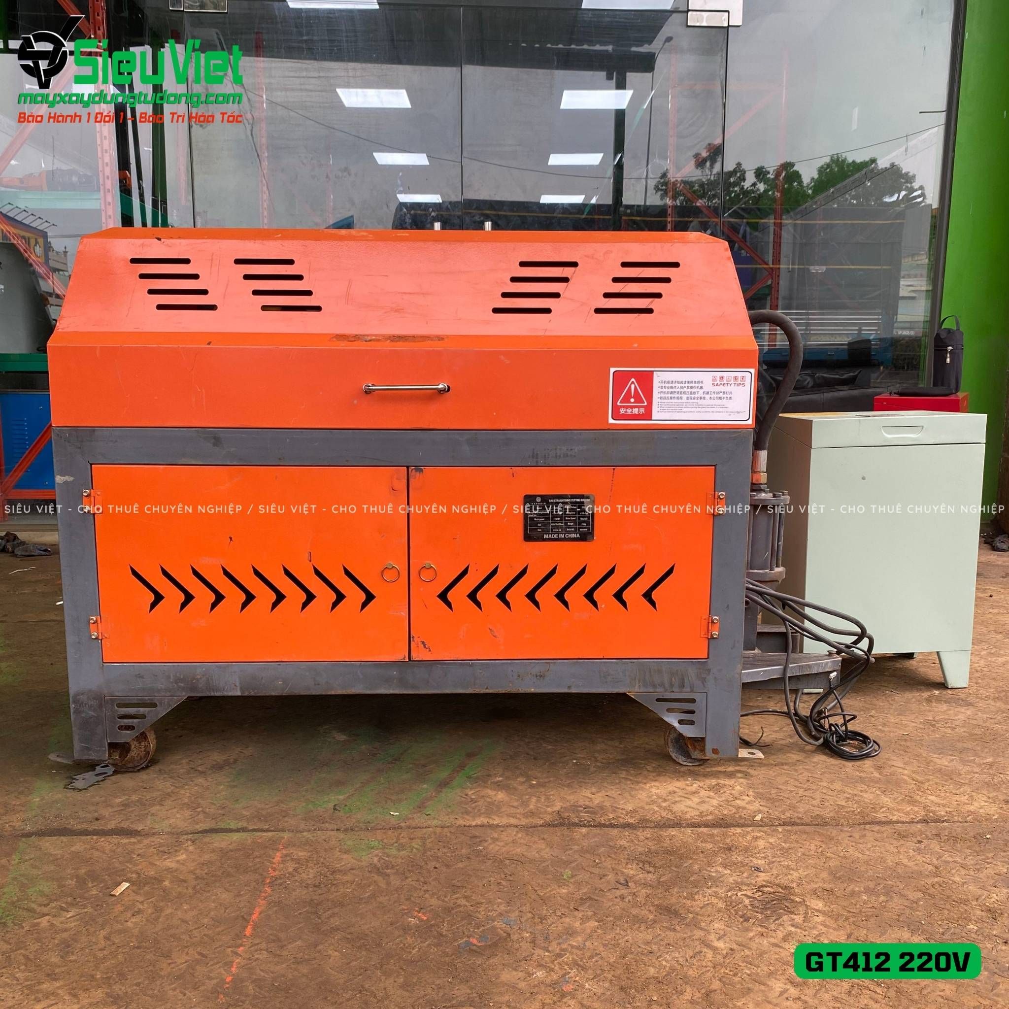 (Cũ) Máy duỗi cắt sắt tự động phi 5 > 10mm GT412 - Điện 220v, dân dụng