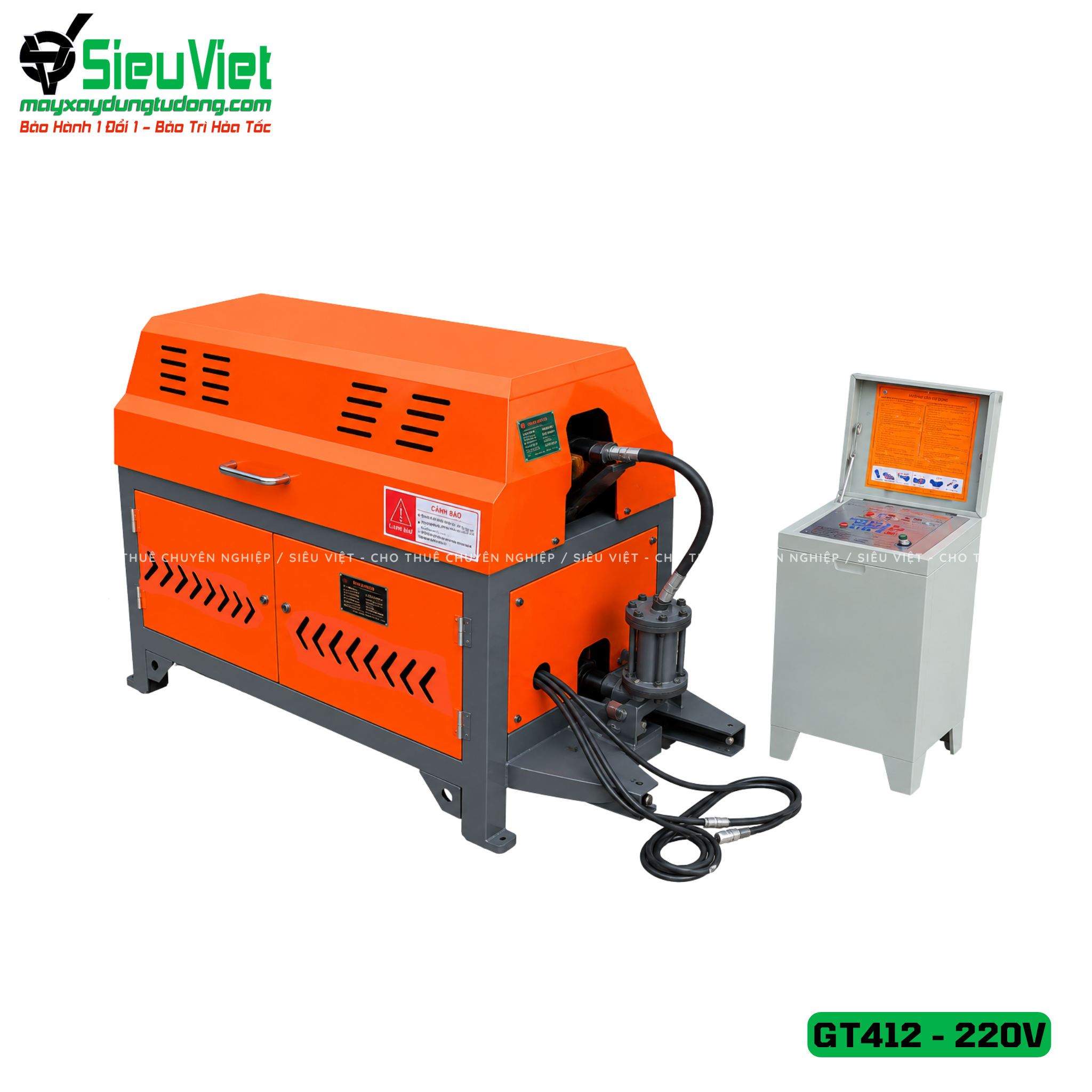 (Cũ) Máy duỗi cắt sắt tự động phi 5 > 10mm GT412 - Điện 220v, dân dụng