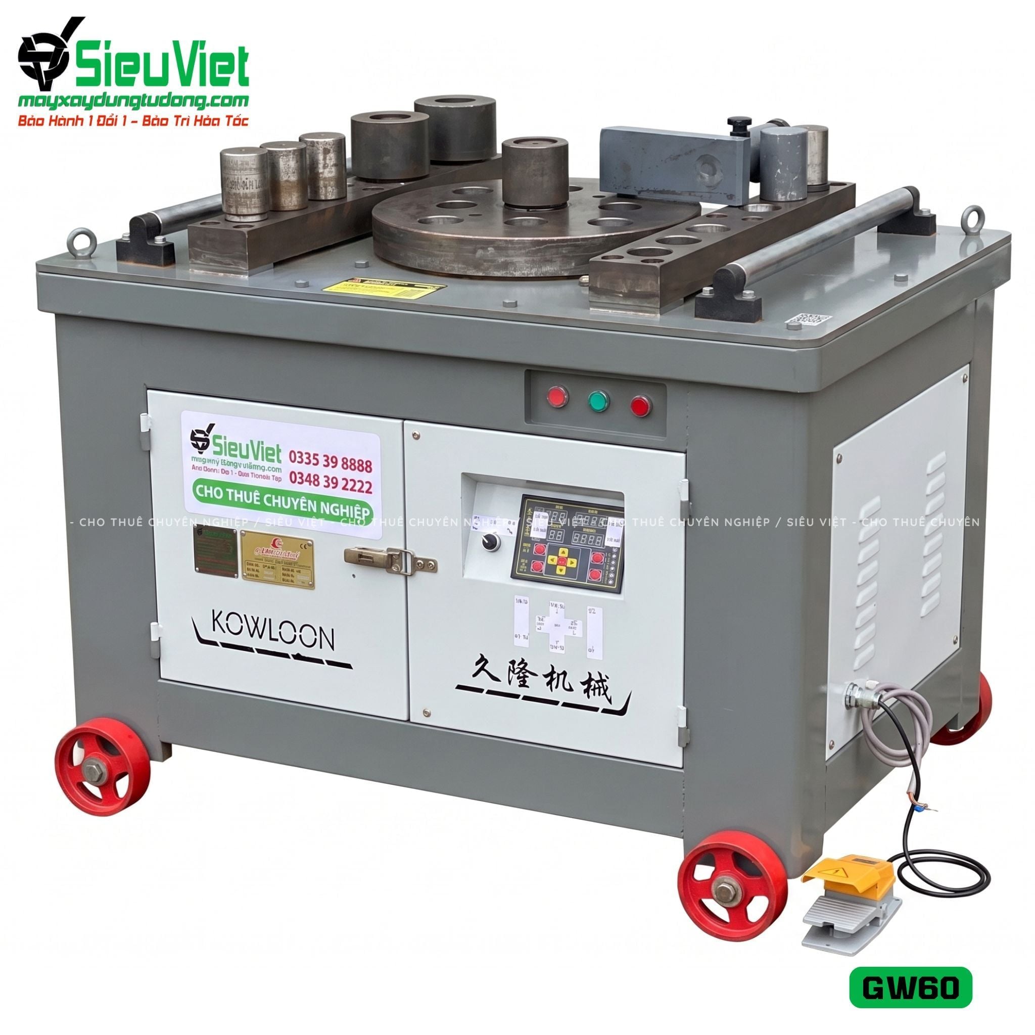 Máy uốn thép GW60 Kowloon Trung Quốc - Điện 380V, 3 Pha