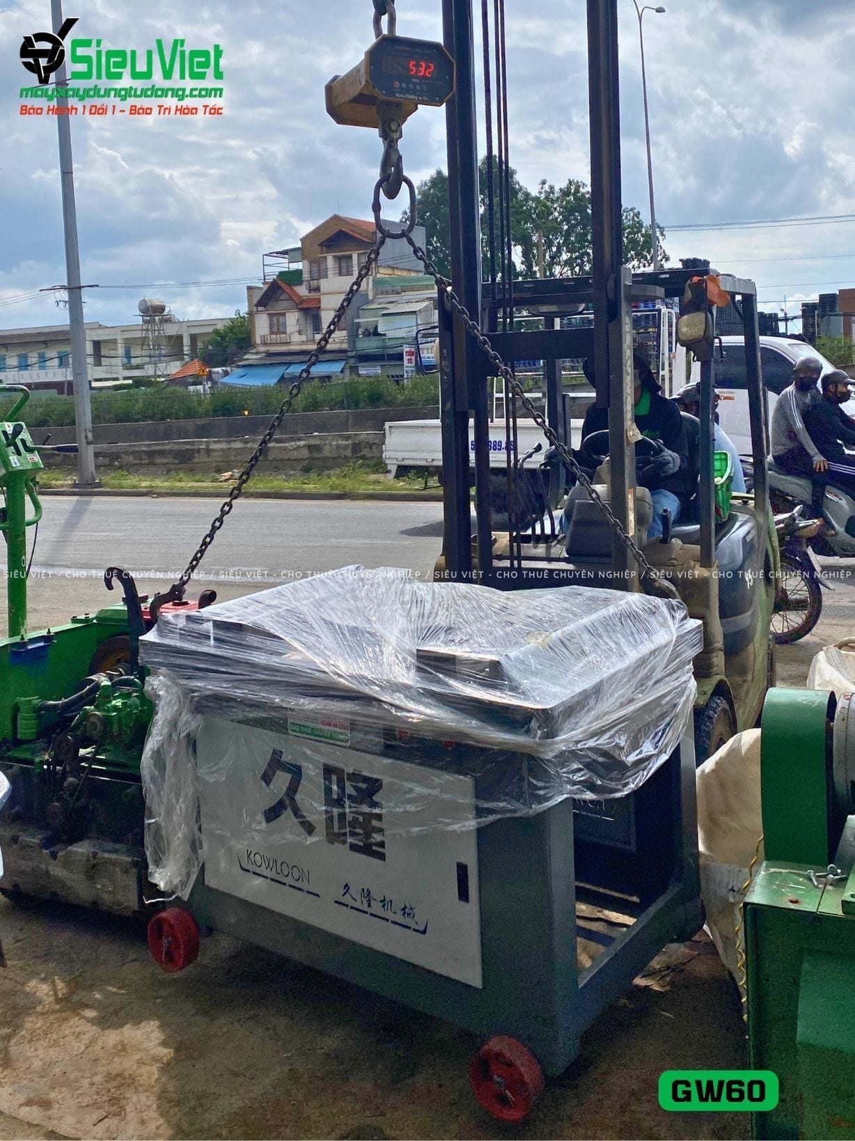 Máy uốn thép GW60 Kowloon Trung Quốc - Điện 380V, 3 Pha