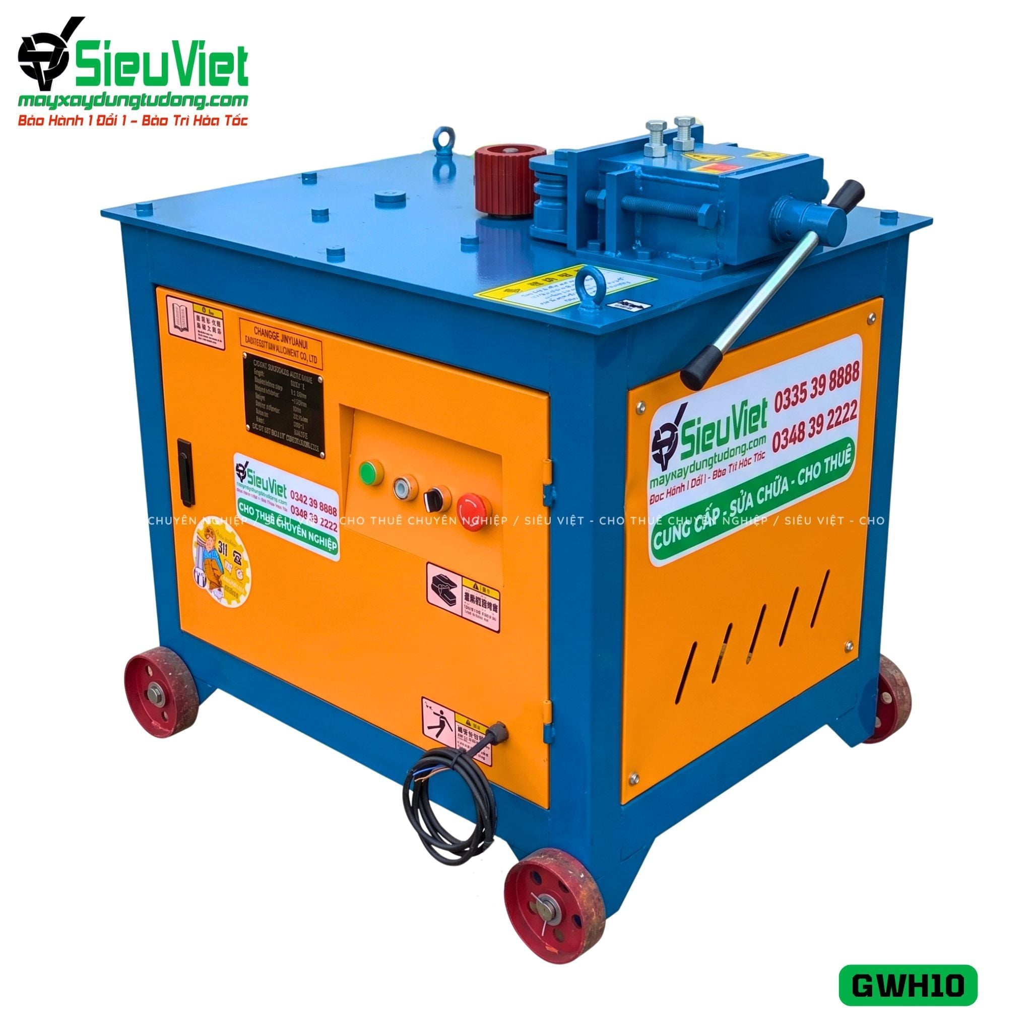 Máy uốn tròn sắt xây dựng phi 6-10 GWH10 - Điện 380V, 3 Pha