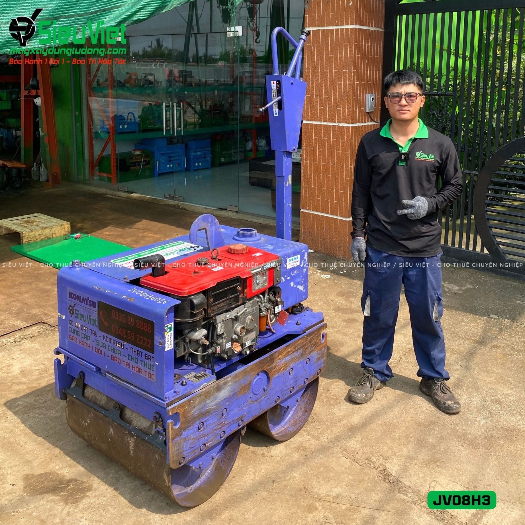 Xe lu rung dắt tay 700Kg Komatsu JV08H-3 Nhật Bản (JV08H36016)