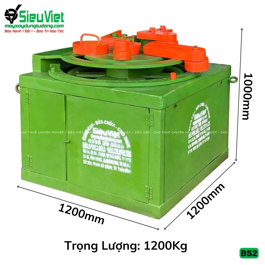Thuê Tháng Máy uốn sắt phi 16-40mm B52 - Điện 380V, 3 Pha