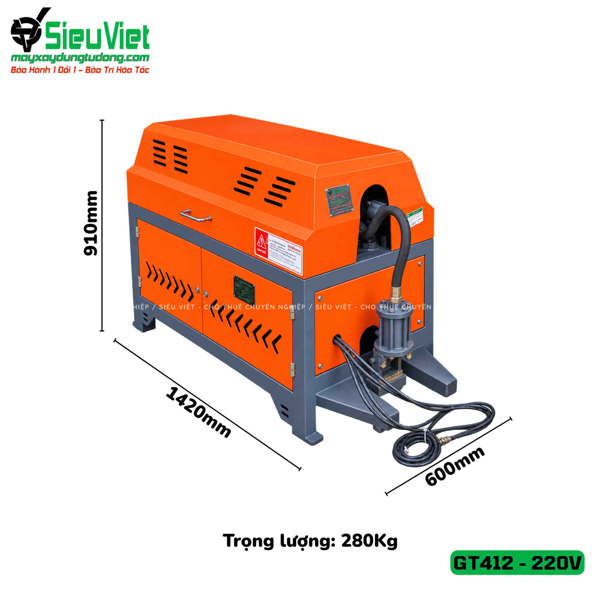 (Cũ) Máy duỗi cắt sắt tự động phi 5 > 10mm GT412 - Điện 220v, dân dụng