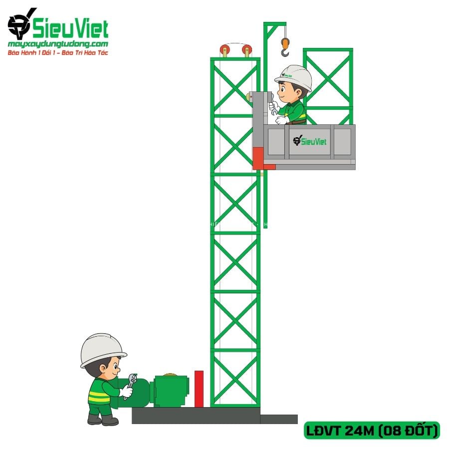 PHÍ LẮP ĐẶT VẬN THĂNG VTSV CAO 24M (08 ĐỐT)