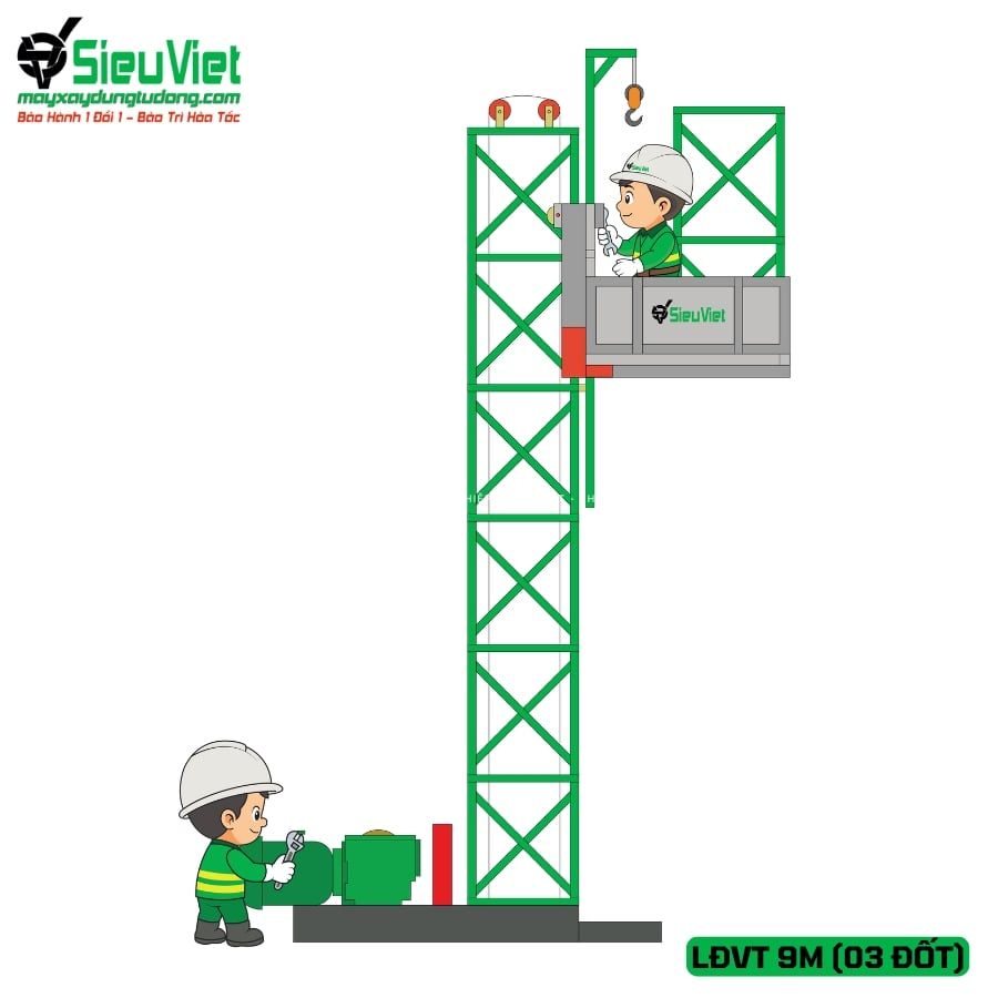 PHÍ LẮP ĐẶT VẬN THĂNG VTSV CAO 9M (03 ĐỐT)