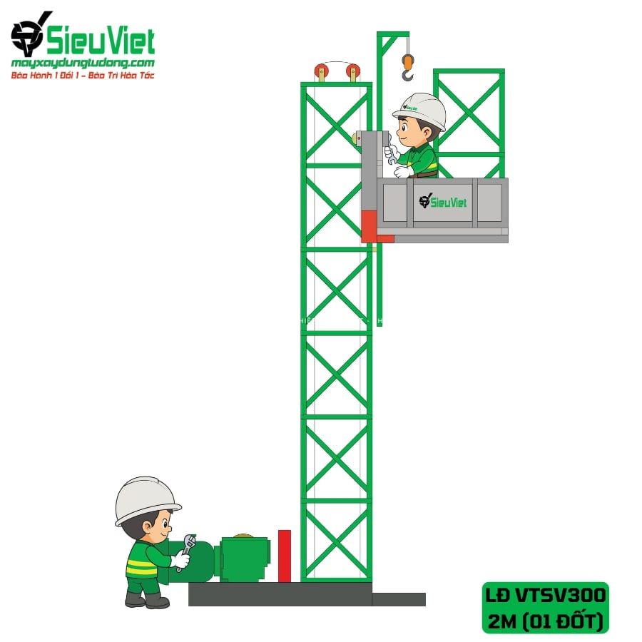PHÍ LẮP ĐẶT VẬN THĂNG VTSV300 CAO 2M (01 ĐỐT)