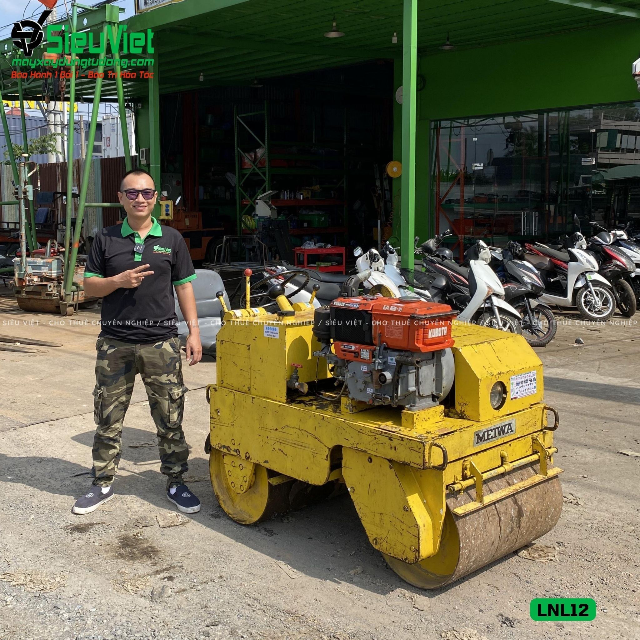 Thuê Ngày Xe lu rung nhỏ 1-1.2 tấn Nhật Bản - LNL12