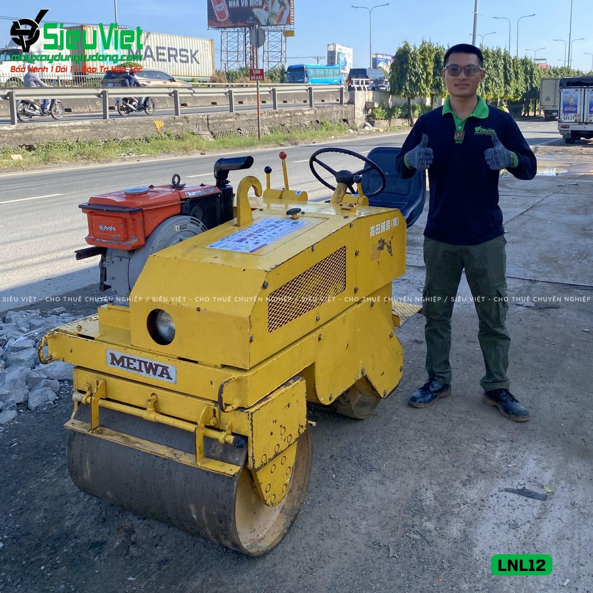 Thuê Ngày Xe lu rung nhỏ 1-1.2 tấn Nhật Bản - LNL12
