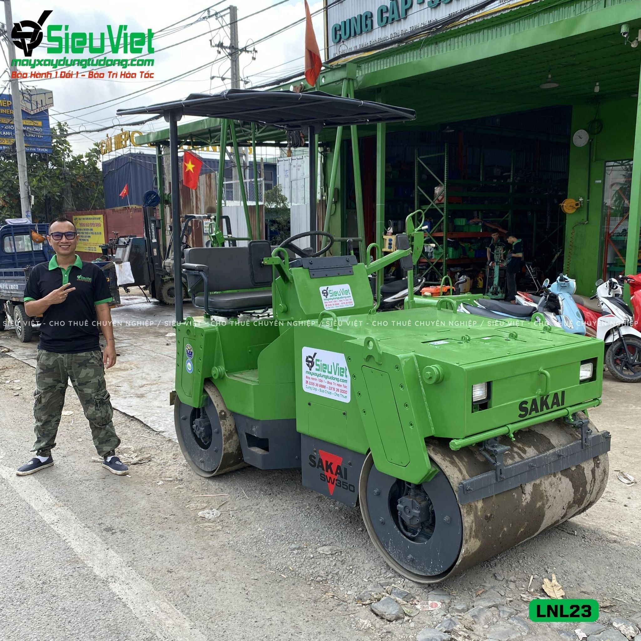 Thuê Tháng Xe lu rung nhỏ 2-3 Tấn Nhật Bản - LNL23