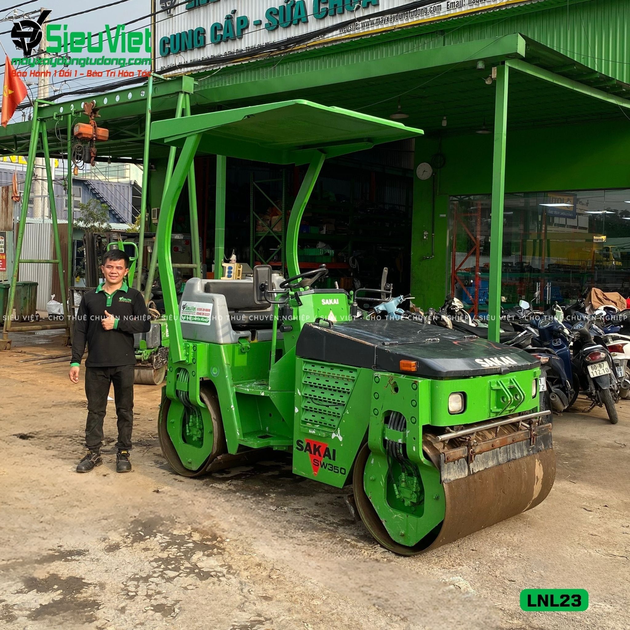Thuê Ngày Xe lu rung nhỏ 2-3 Tấn Nhật Bản - LNL23