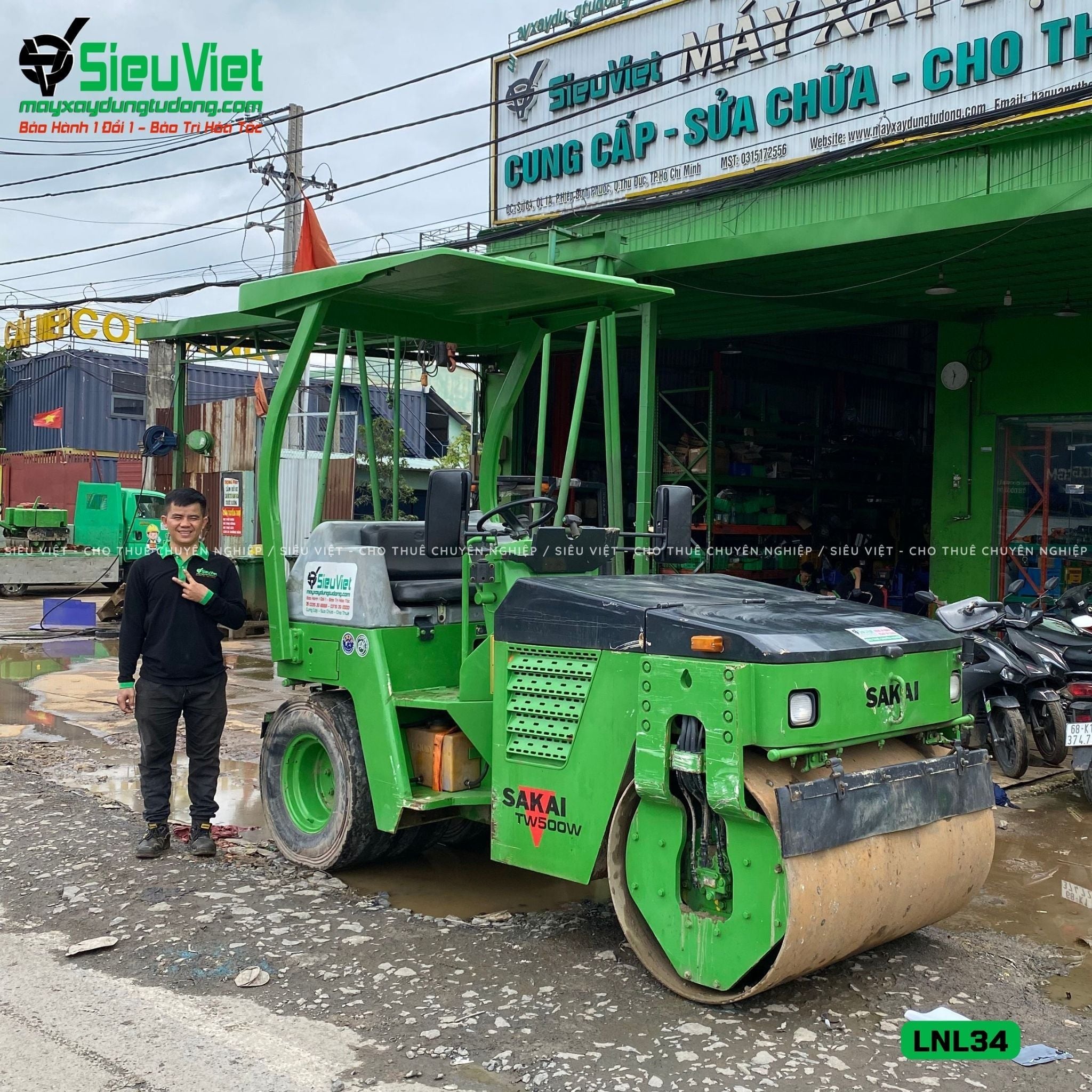 Thuê Ngày Xe lu rung nhỏ 3-4 Tấn Nhật Bản - LNL34