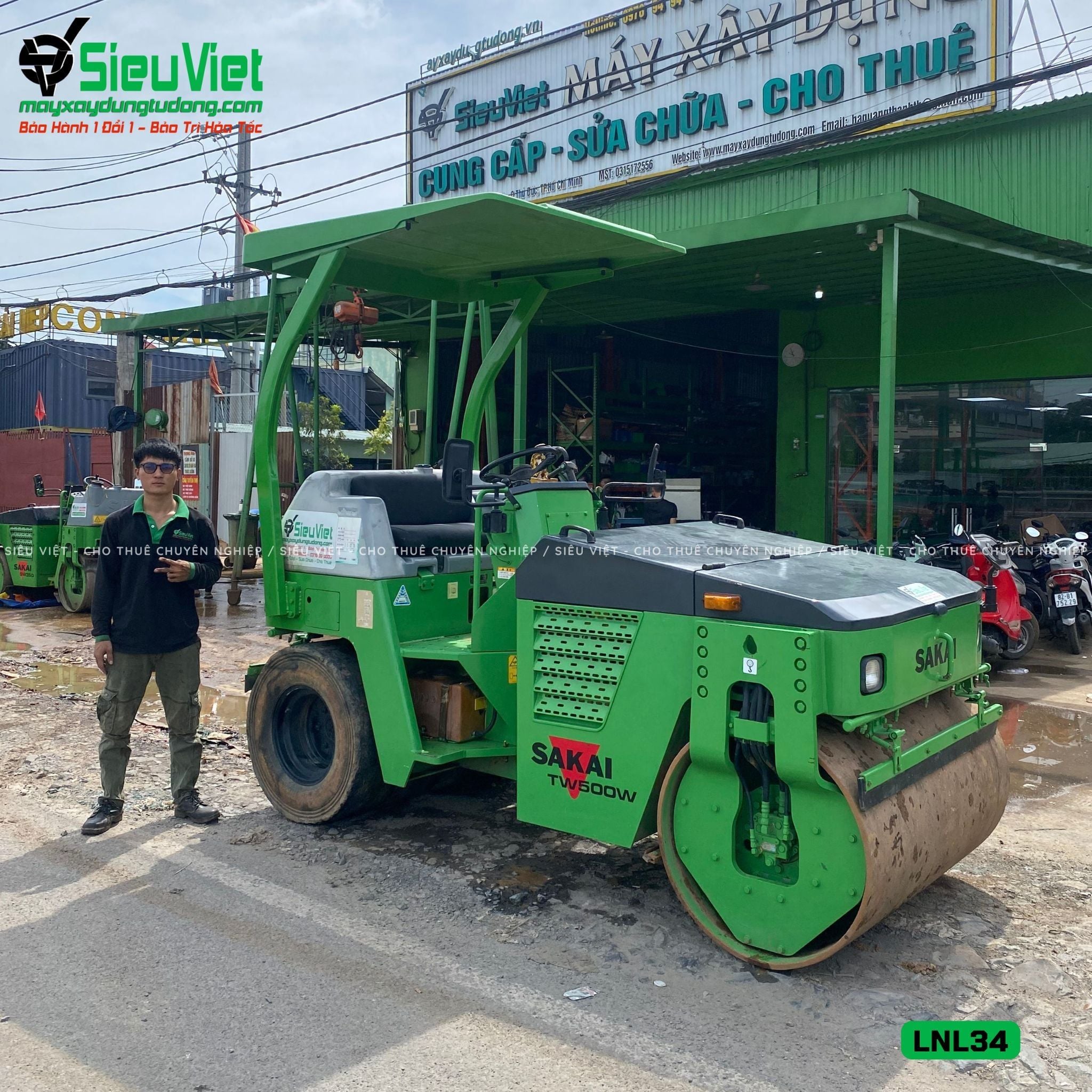 Thuê Tháng Xe lu rung nhỏ 3-4 Tấn Nhật Bản - LNL34