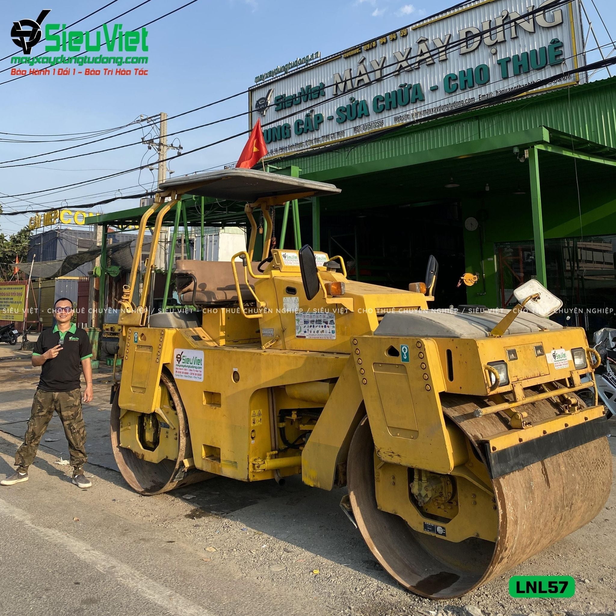Thuê Tháng Xe lu rung nhỏ 5-7 Tấn Nhật Bản - LNL57