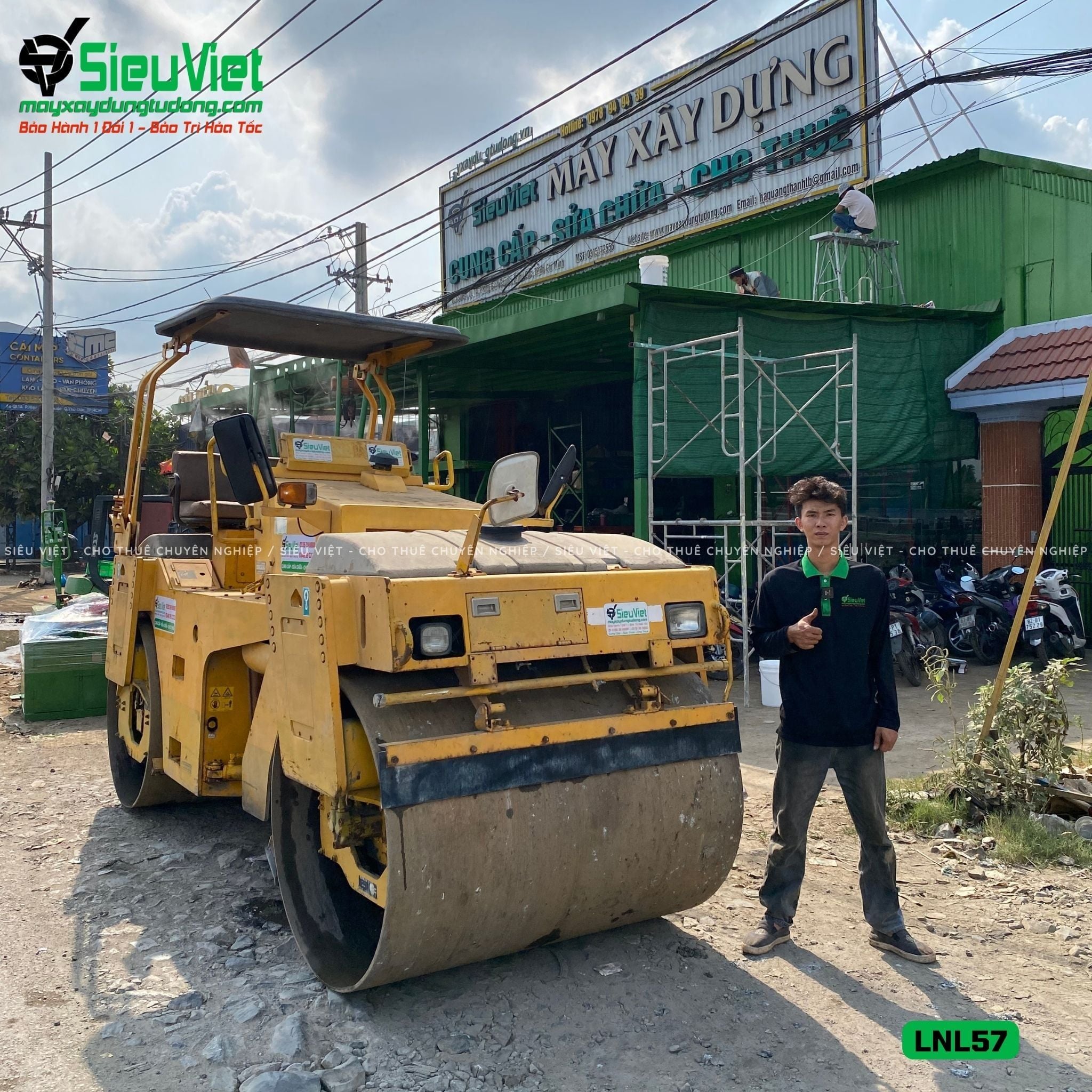 Thuê Ngày Xe lu rung nhỏ 5-7 Tấn Nhật Bản - LNL57