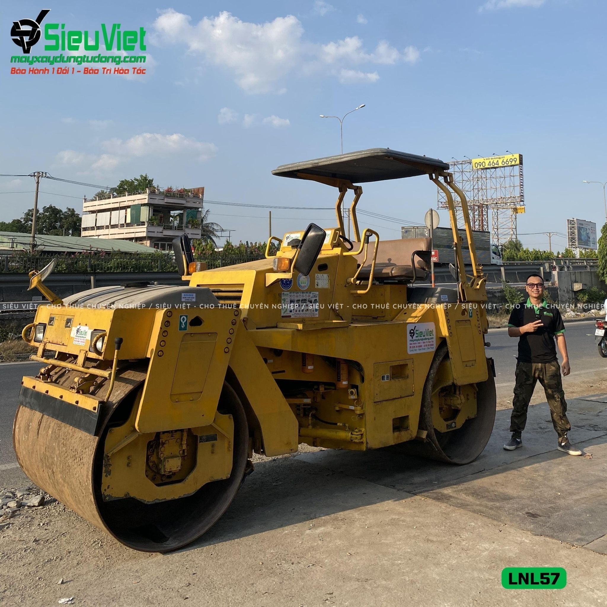 Thuê Ngày Xe lu rung nhỏ 5-7 Tấn Nhật Bản - LNL57