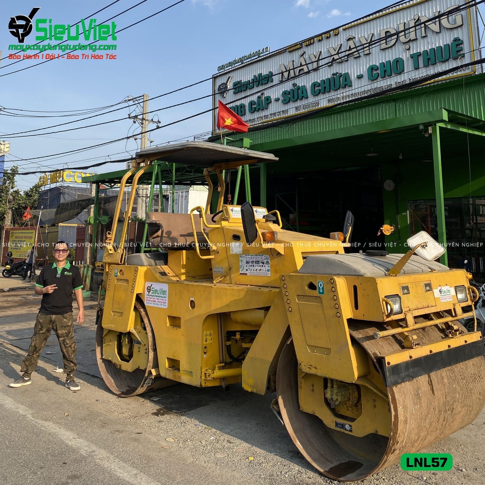 Thuê Ngày Xe lu rung nhỏ 5-7 Tấn Nhật Bản - LNL57
