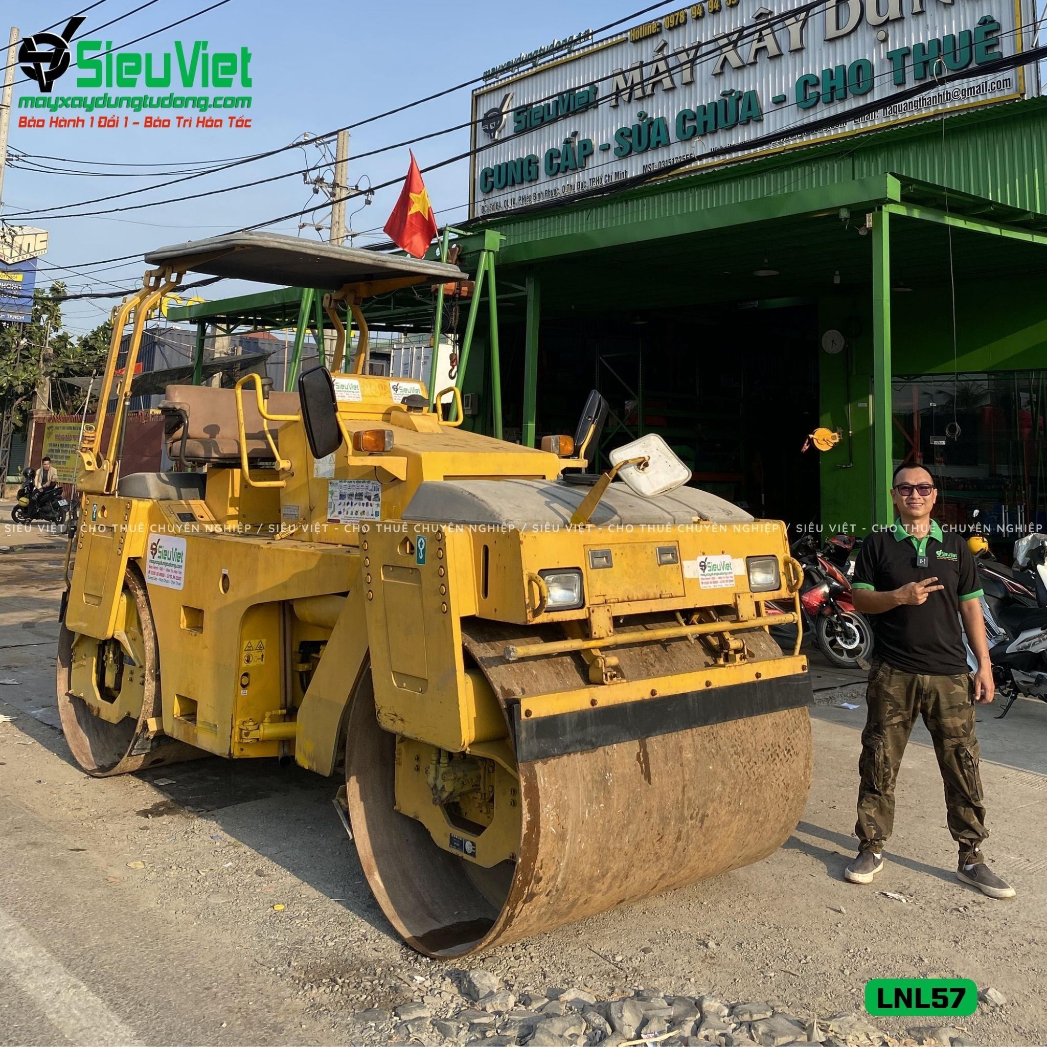 Thuê Tháng Xe lu rung nhỏ 5-7 Tấn Nhật Bản - LNL57