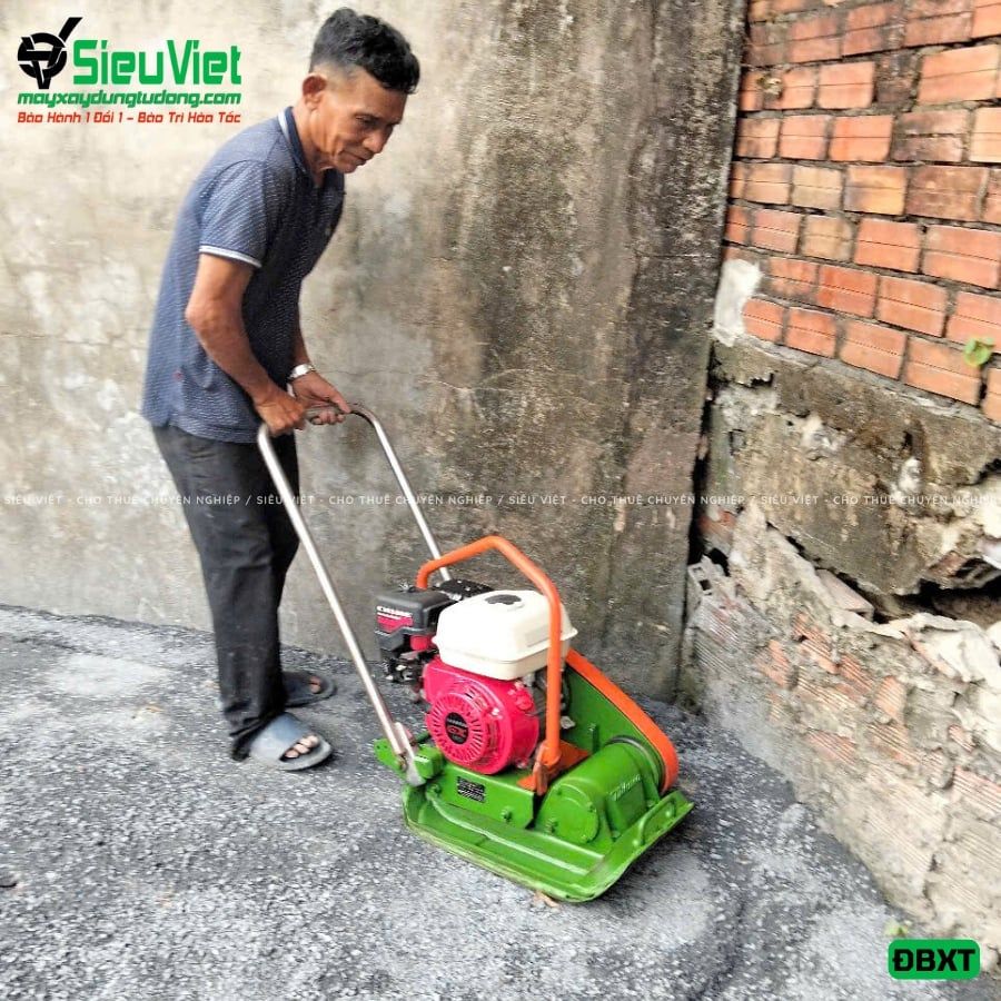 (Cho Thuê Tuần) Máy đầm bàn 50Kg - 80Kg Nhật Bản - Động cơ xăng