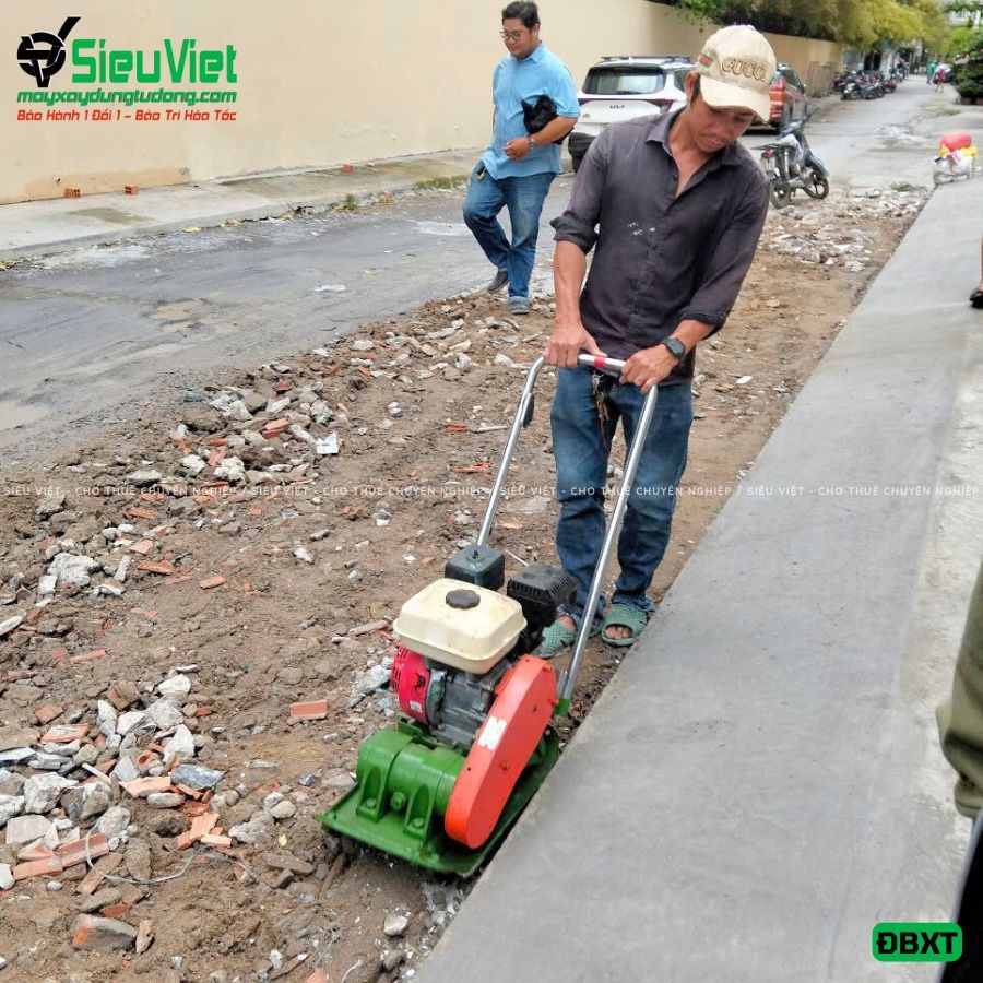 (Cho Thuê Tuần) Máy đầm bàn 50Kg - 80Kg Nhật Bản - Động cơ xăng