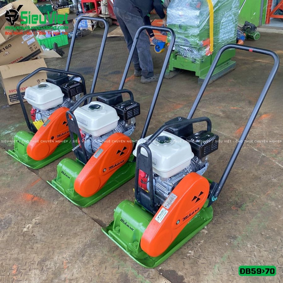 (Cũ) Máy đầm bàn 59>70Kg DB6 Nhật Bản (Động cơ Honda GX160 mới 100%)