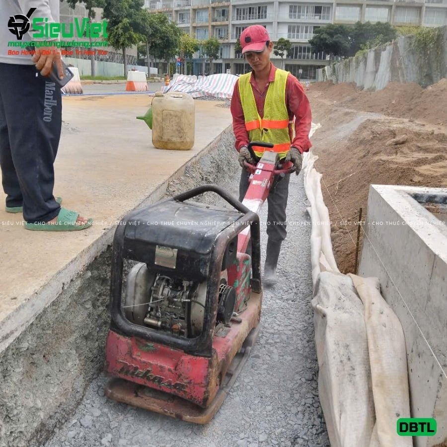 Thuê Ngày Máy đầm bàn thuỷ lực DBTL34 300-400Kg (Dầu Diesel)