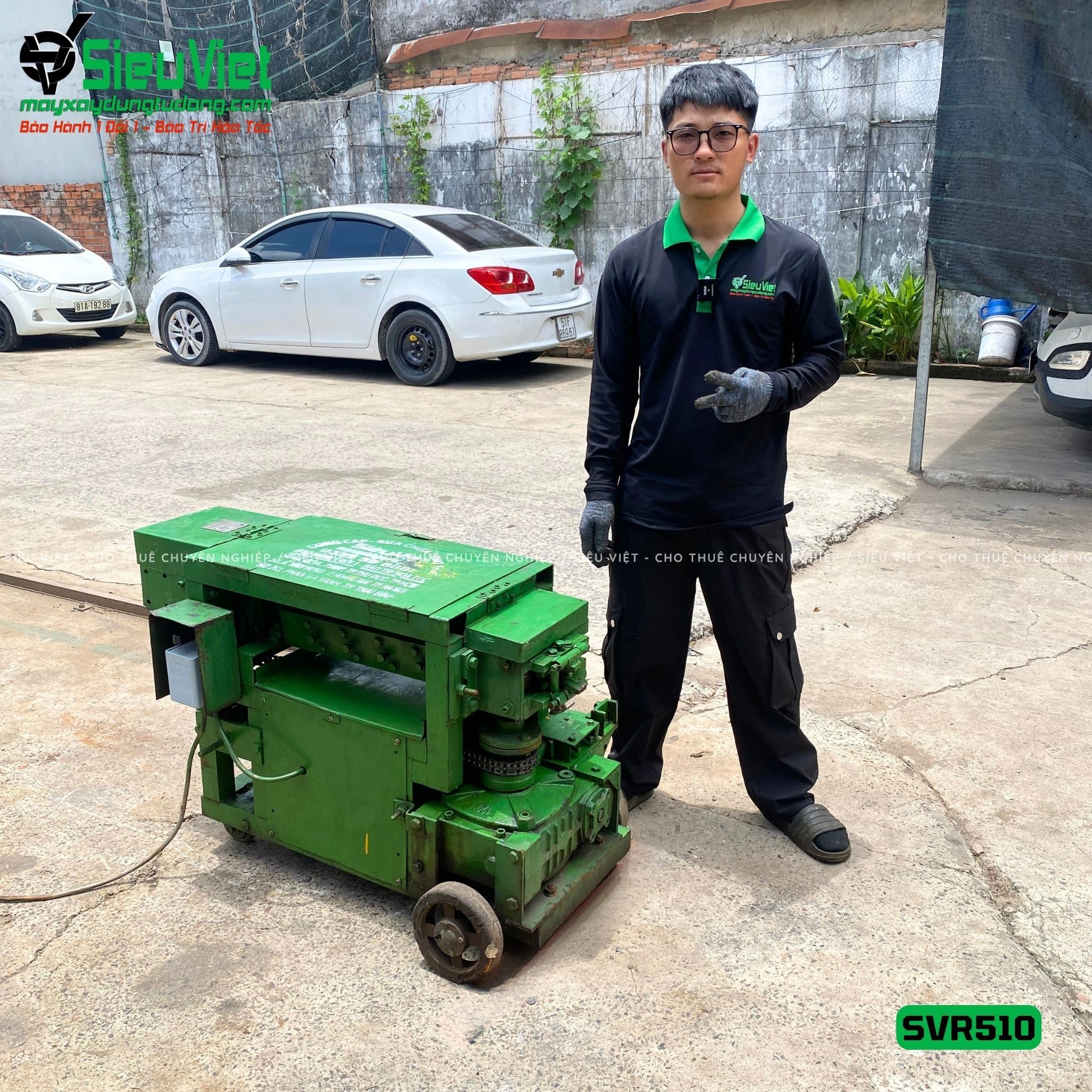 Máy duỗi sắt phế liệu phi 6-10 SVR510 (Điện 380v, 3 Pha)