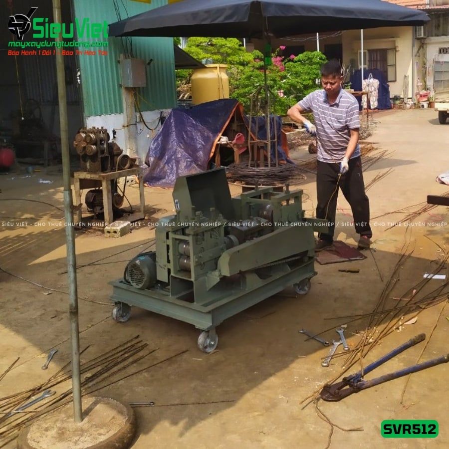 Máy duỗi sắt phế liệu phi 6-12 SVR512 (Điện 380v, 3 pha)